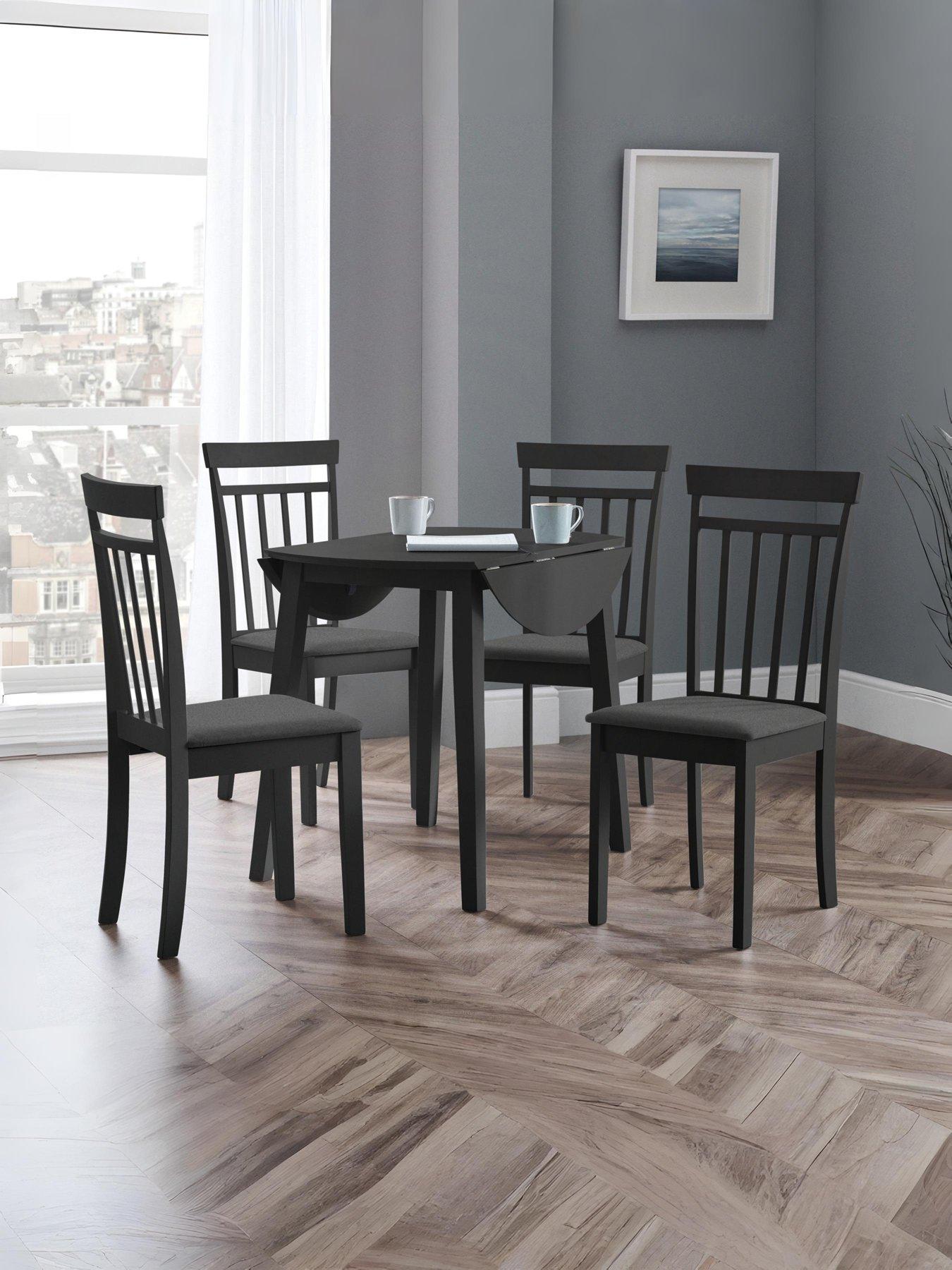 Julian Bowen Coast Dropleaf Table with Chair Options - Black