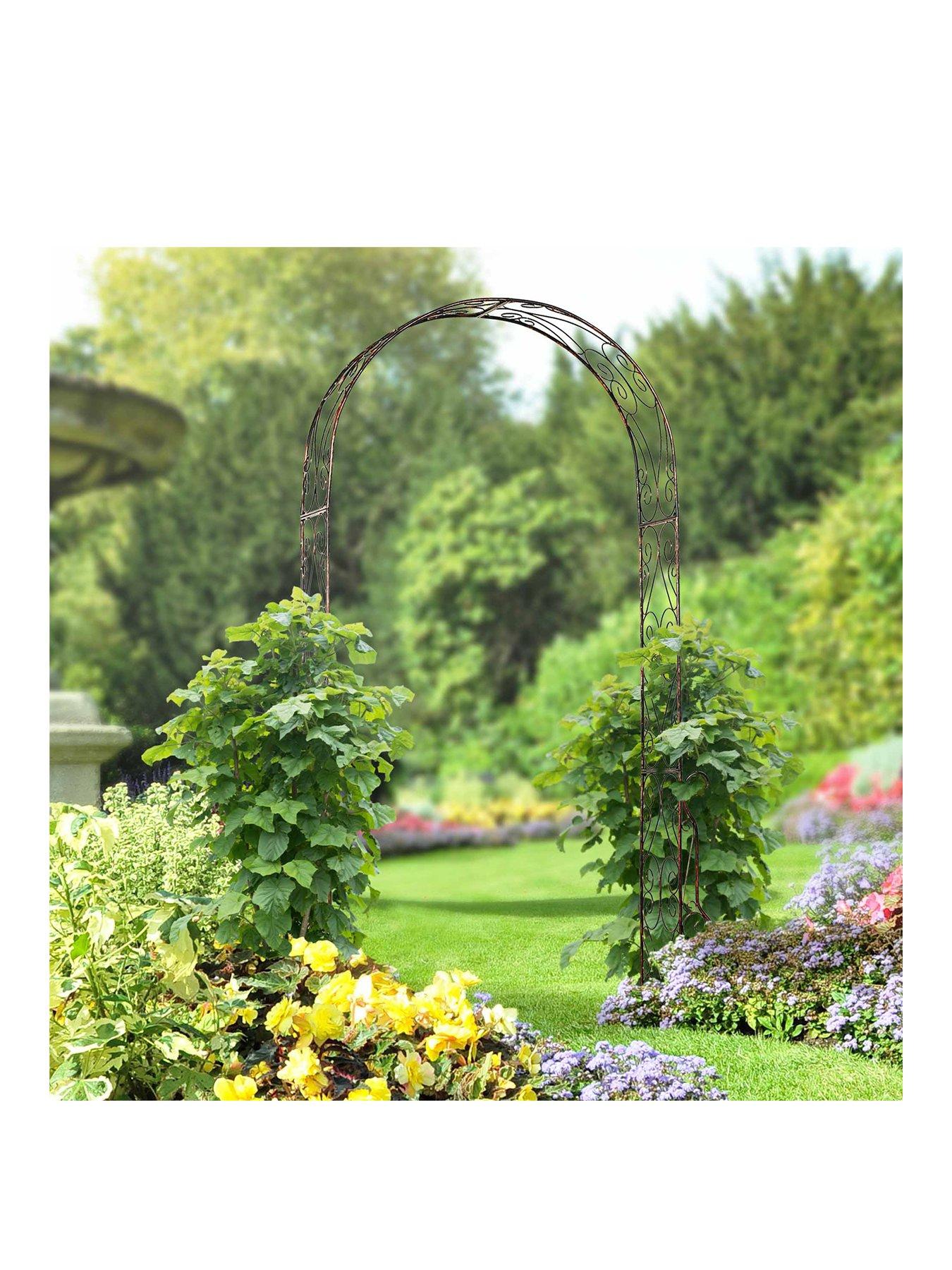  image of outsunny-metal-garden-arch-trellis120-x-30-x-226cm