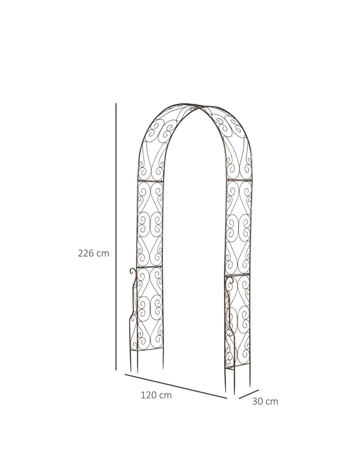  image of outsunny-metal-garden-arch-trellis120-x-30-x-226cm