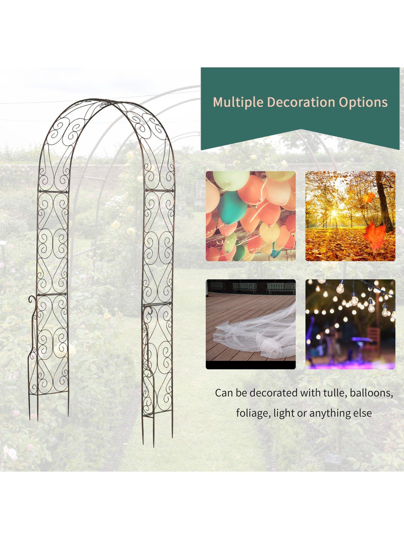  image of outsunny-metal-garden-arch-trellis120-x-30-x-226cm