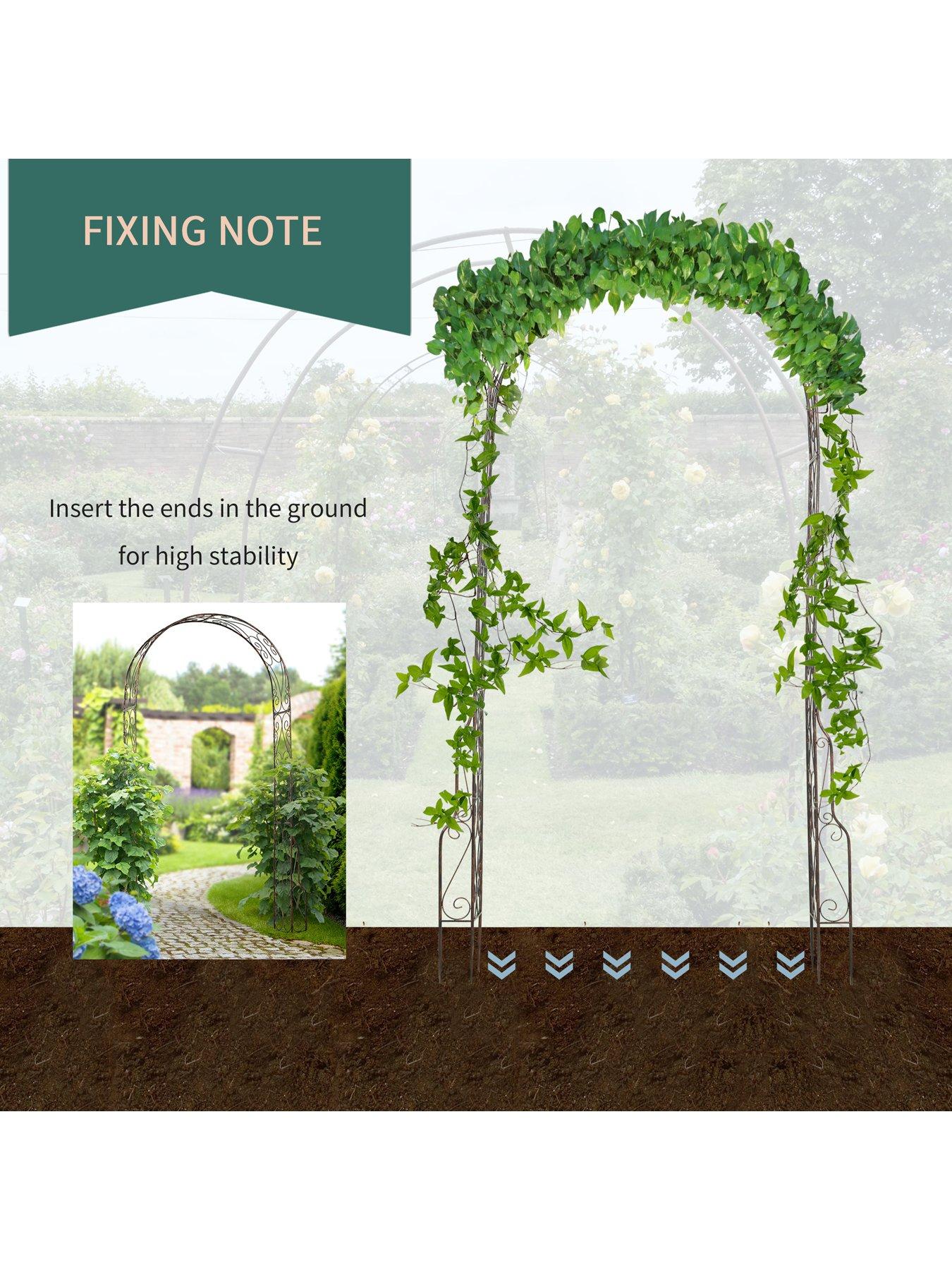  image of outsunny-metal-garden-arch-trellis120-x-30-x-226cm