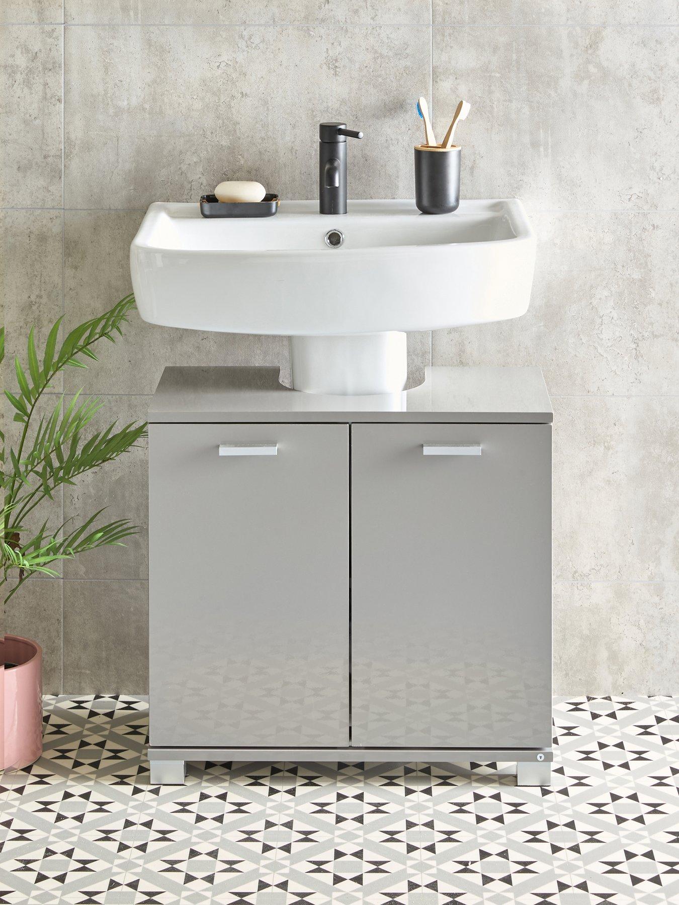 undefined Rowan Gloss Under Sink Cabinet With 2 Door - FSC® Certified