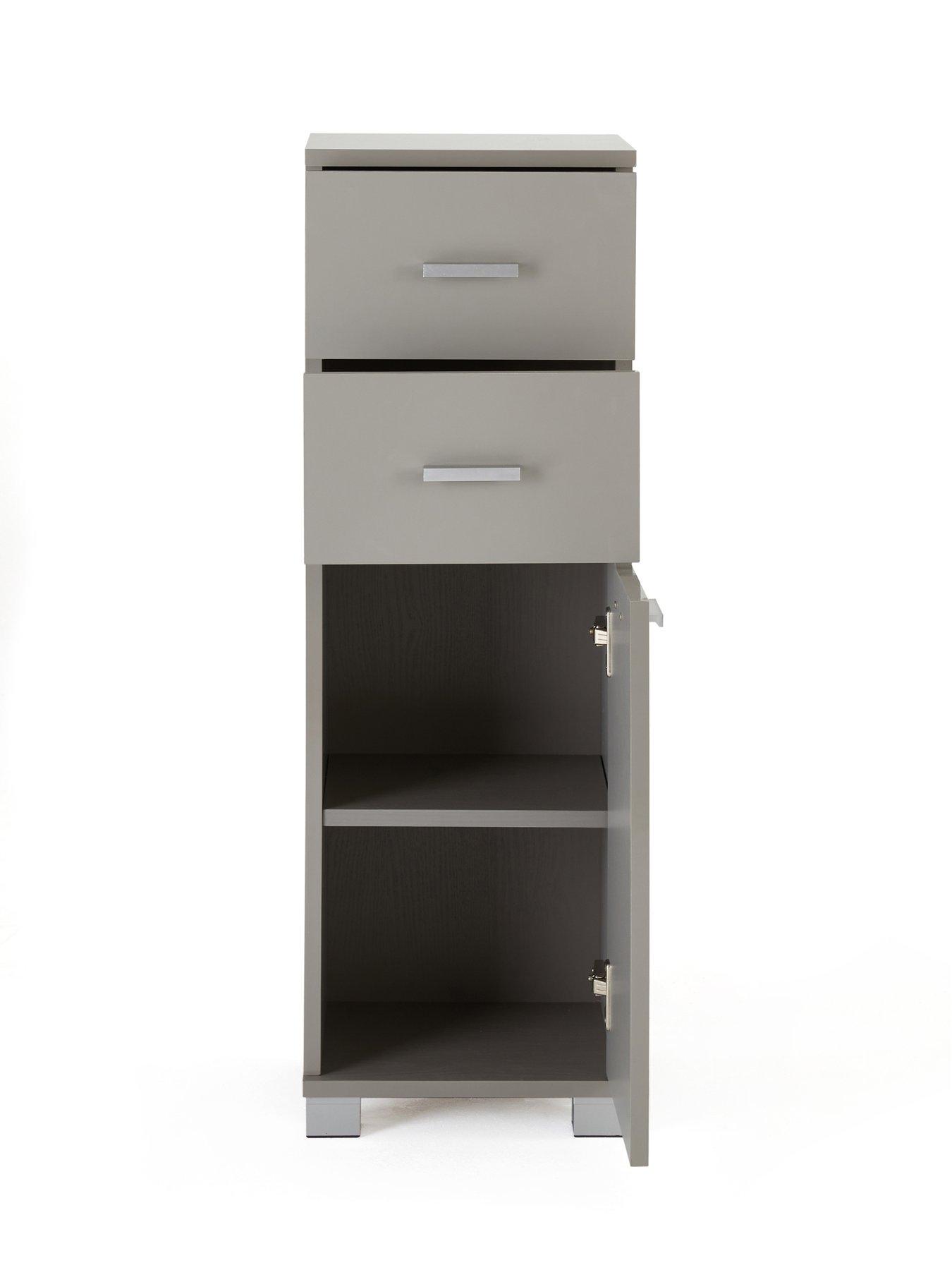  image of very-home-rowan-gloss-1-doornbsp2-drawer-low-bathroom-cabinet-grey-fscreg-certified