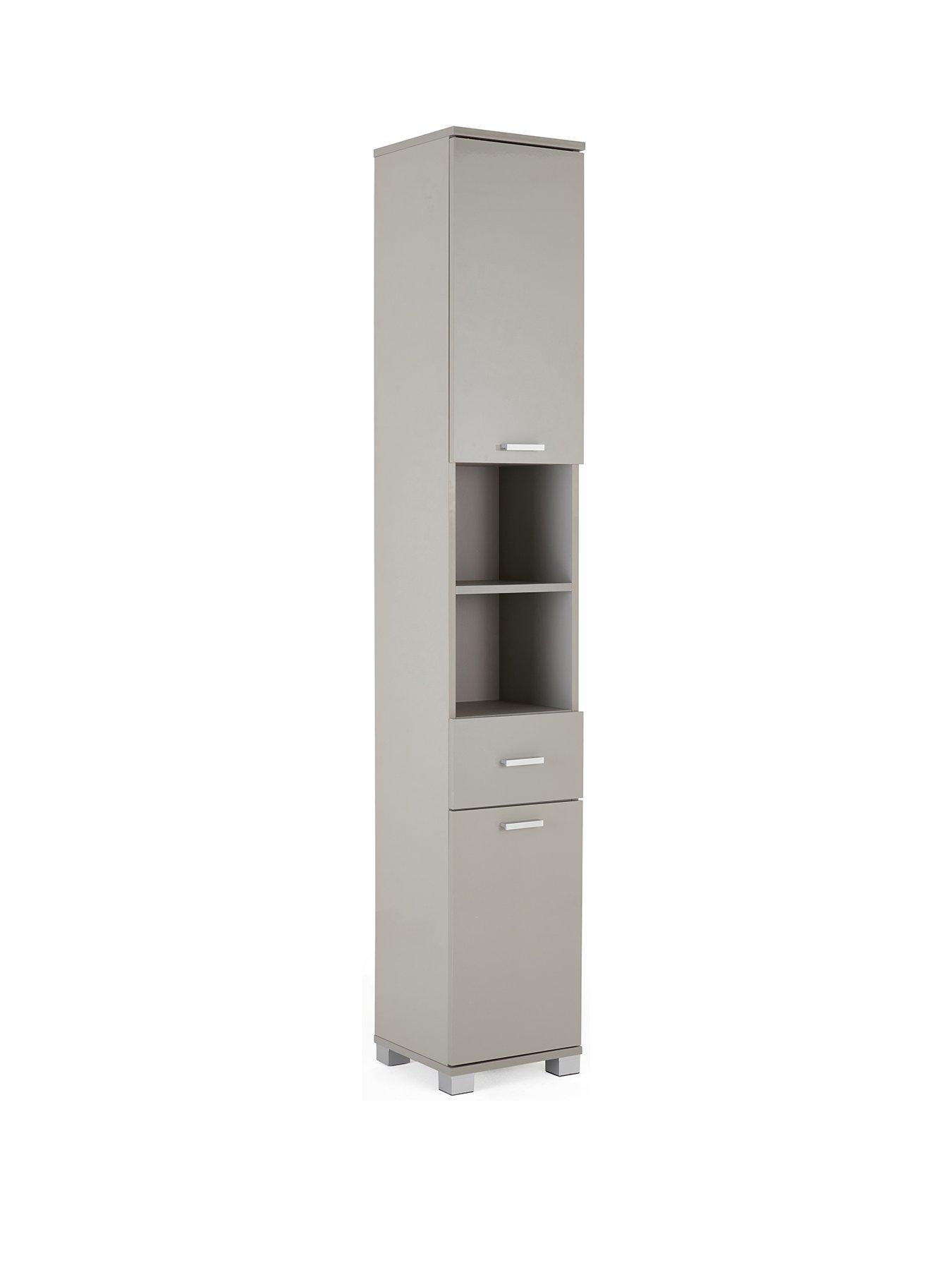 Image 3 of 7 of Very Home Rowan Gloss Tall Cabinet 2 Doors 1 Drawer - FSC&reg; Certified
