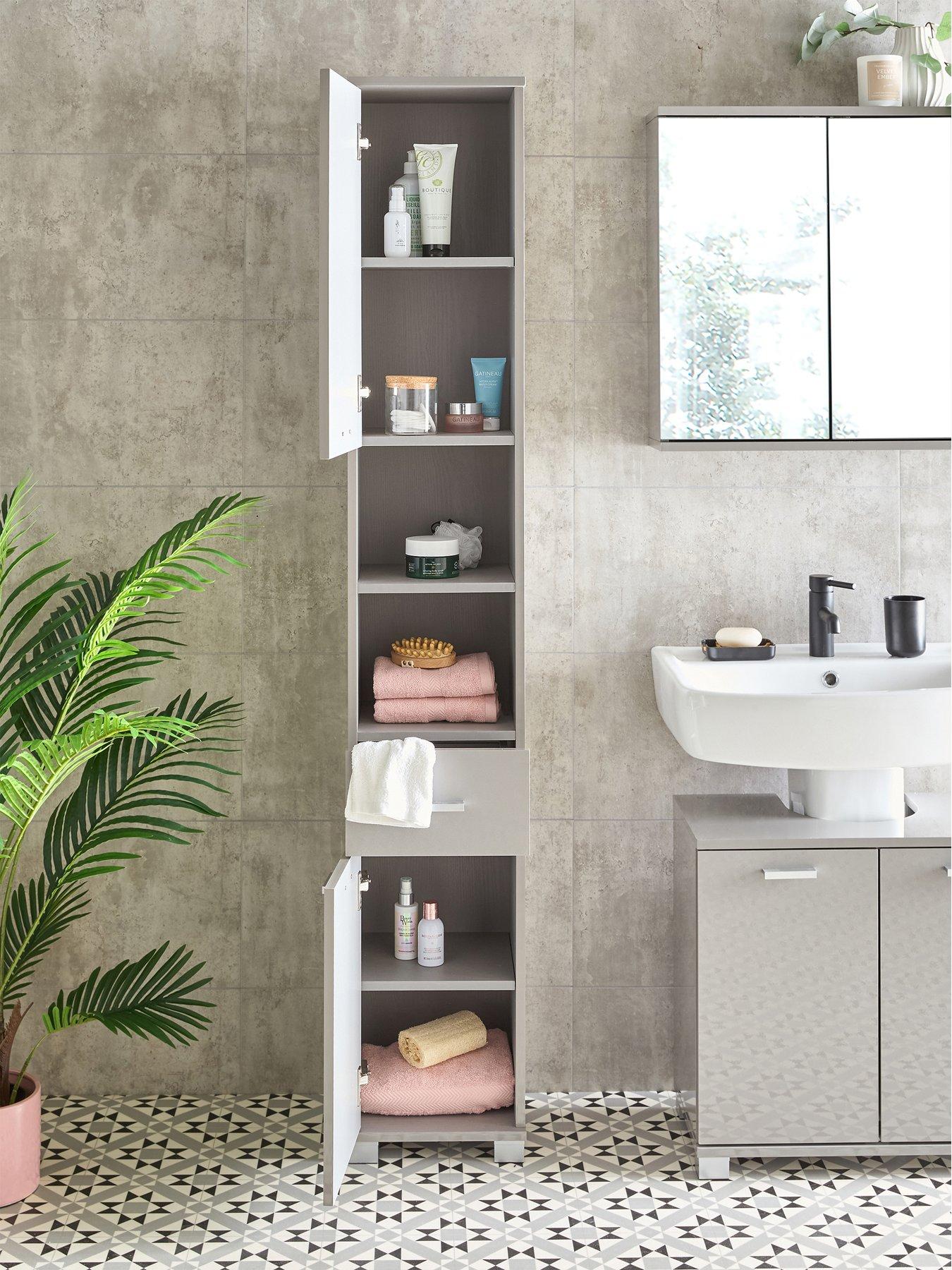 Image 7 of 7 of Very Home Rowan Gloss Tall Cabinet 2 Doors 1 Drawer - FSC&reg; Certified