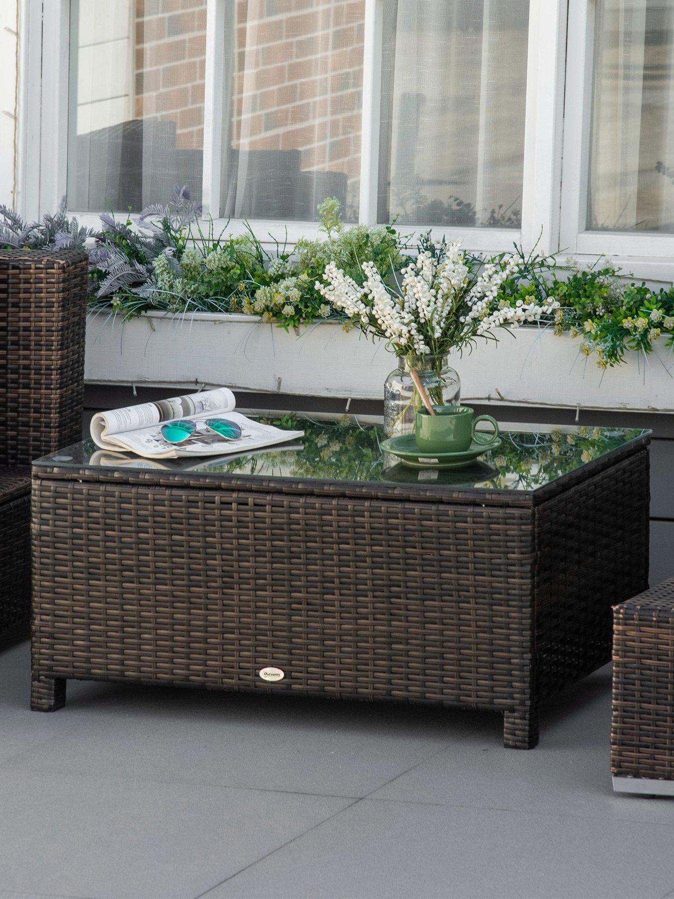 front image of outsunny-outsunny-outdoor-rattan-coffee-table-brown
