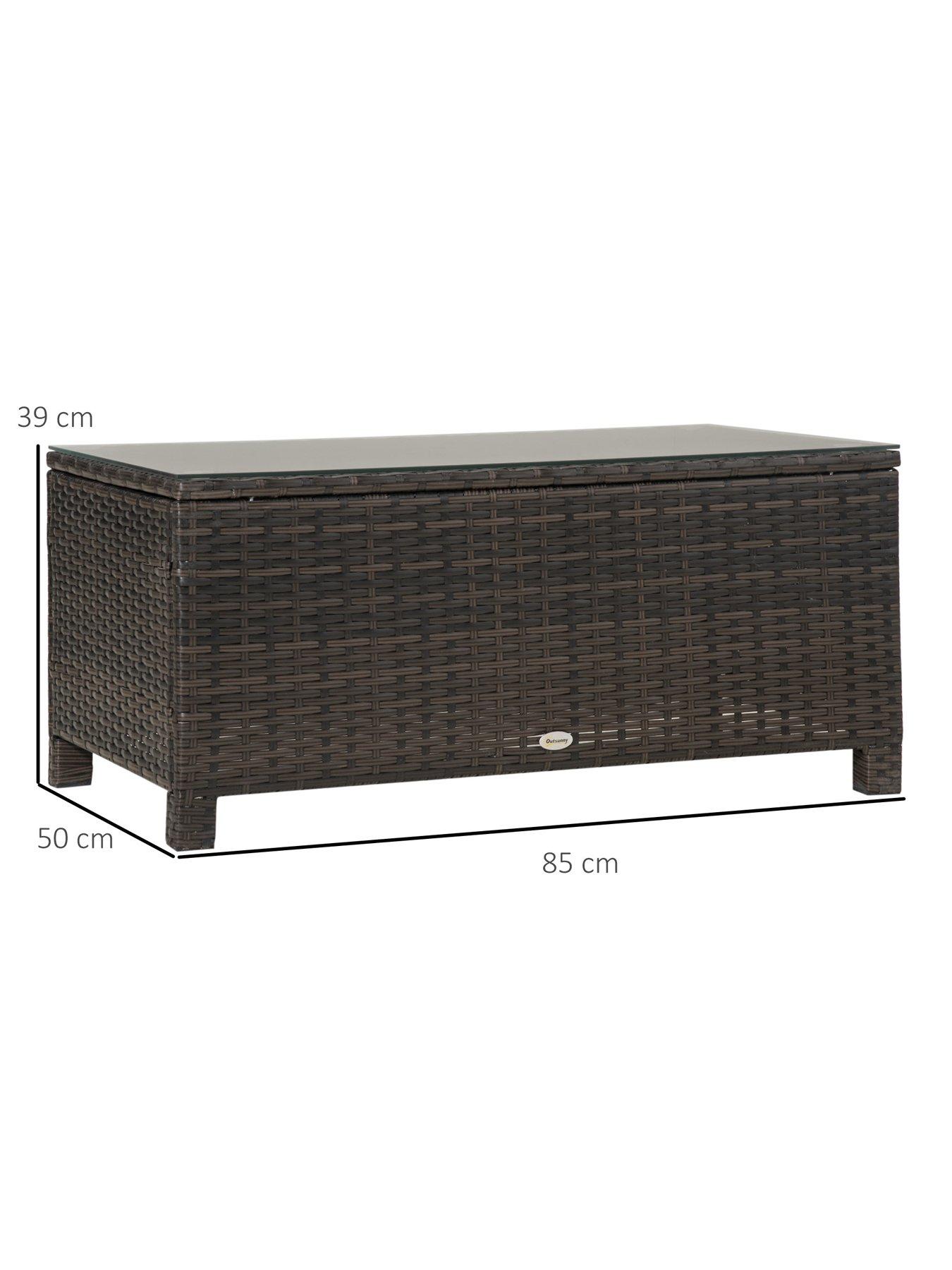  image of outsunny-outsunny-outdoor-rattan-coffee-table-brown