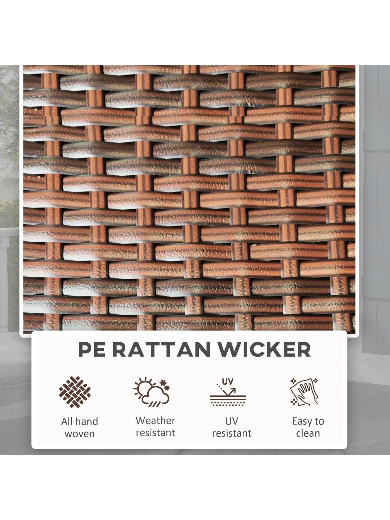  image of outsunny-foldable-rattan-outdoor-coffee-table-brown