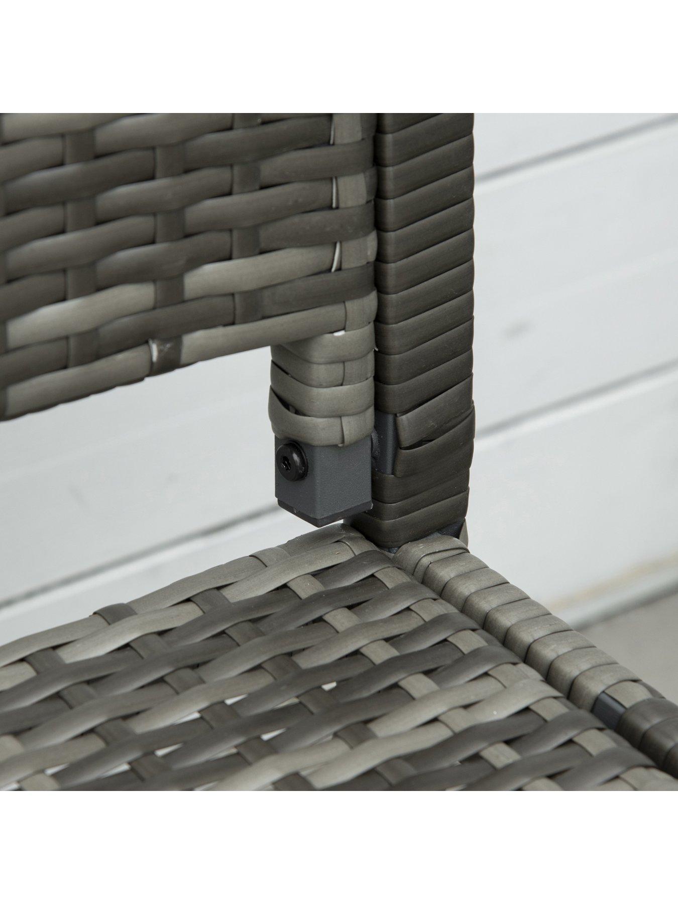 Image 7 of 7 of OutSunny Patio Rattan 2 Seater Garden Bench Grey