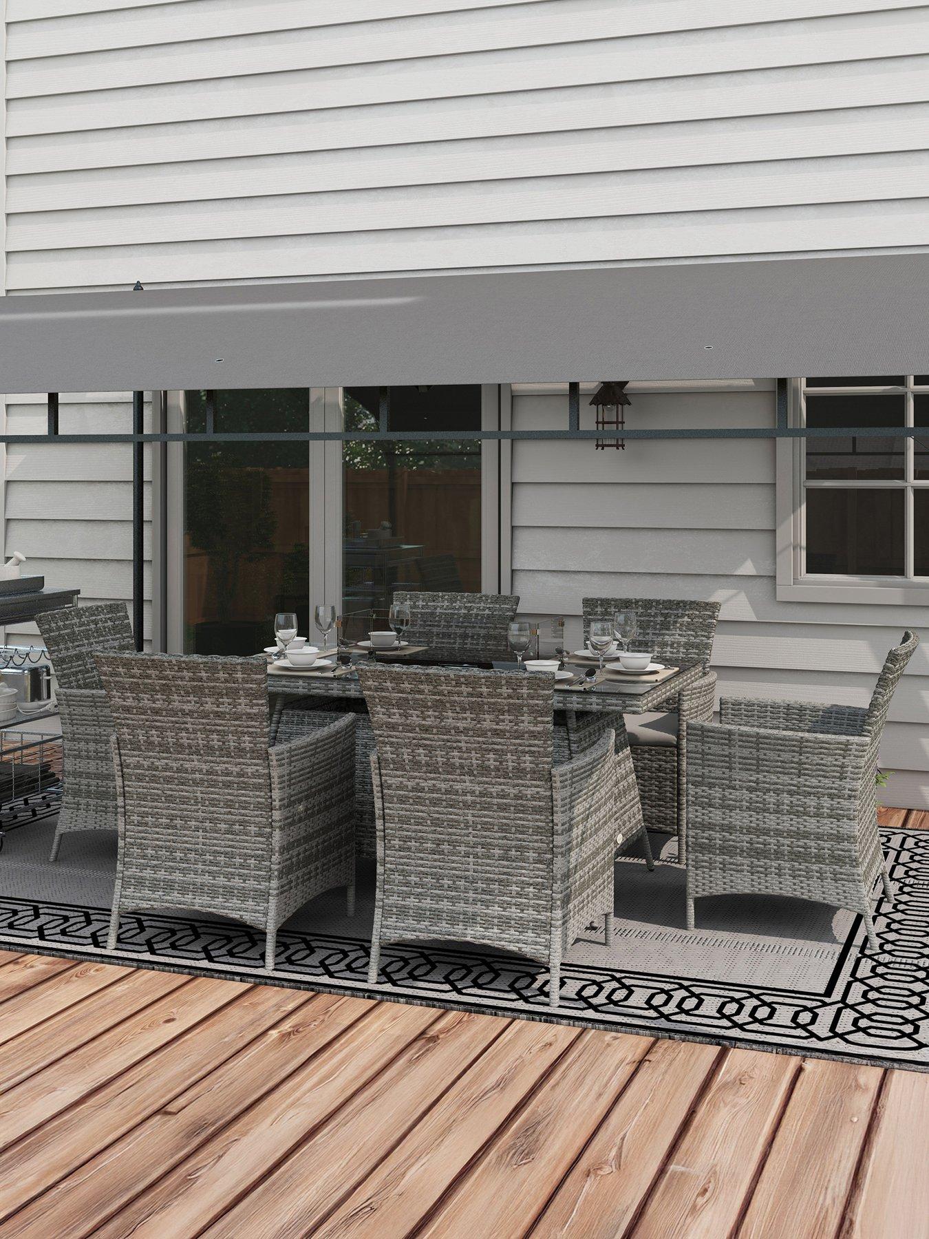 outsunny-7-pieces-outdoor-rattan-dining-set-with-fire-pit-table-grey