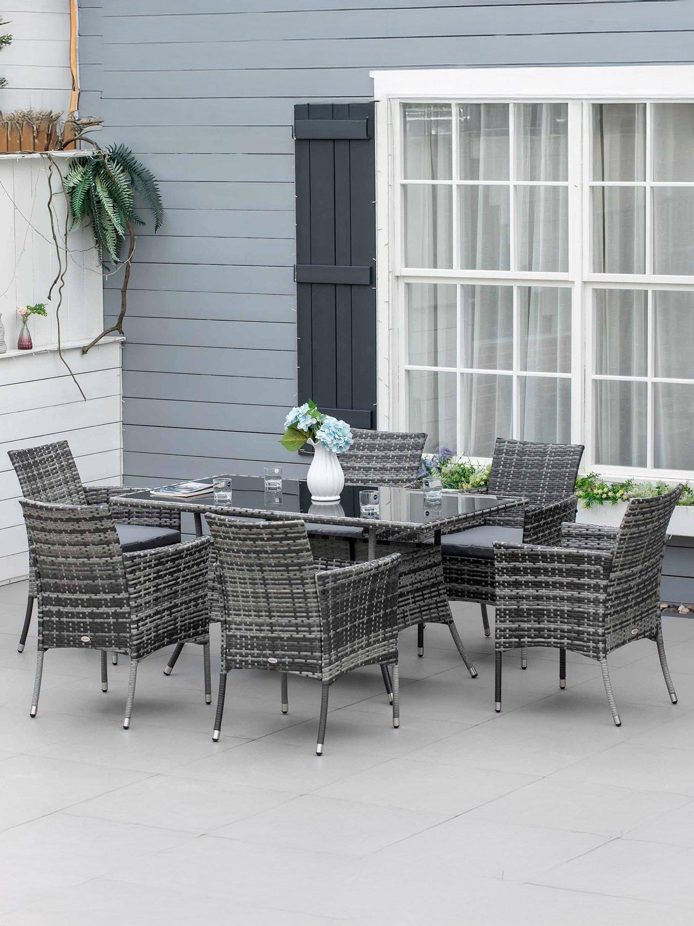 outsunny-6-seater-rattan-dining-set-with-cushions-grey