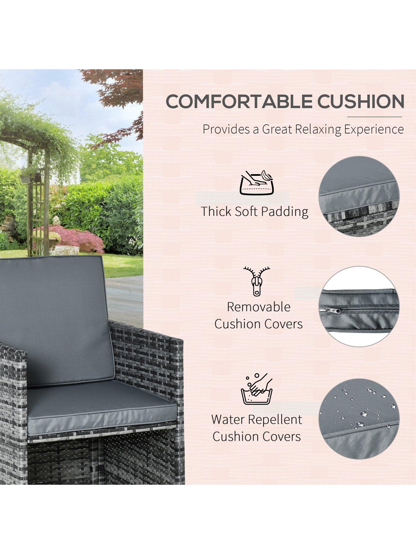  image of outsunny-8-seater-rattan-cube-garden-furniture-set-with-4-armchairs-4-stools-grey