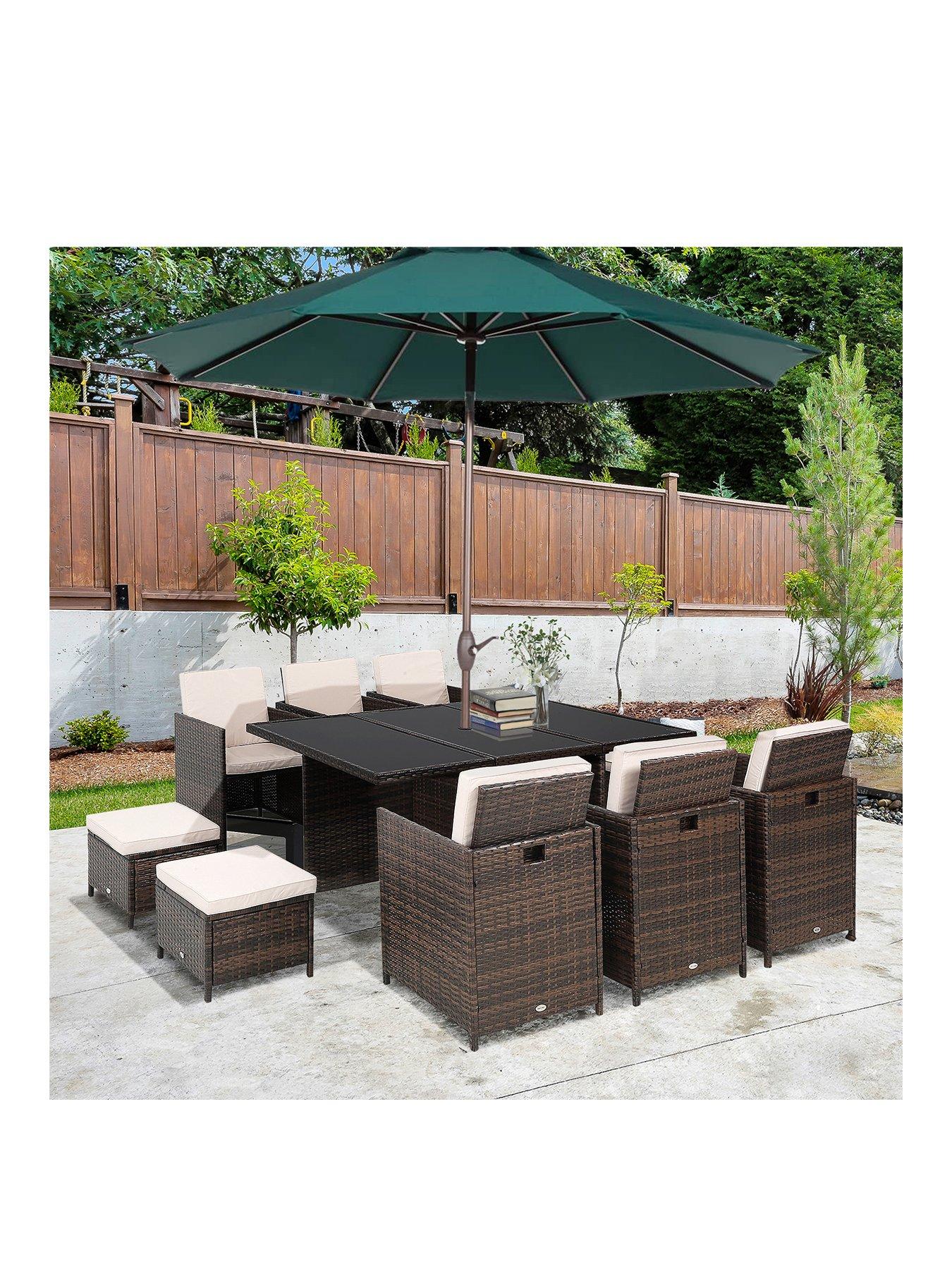  image of outsunny-10-seater-rattan-cube-garden-furniture-set-brown