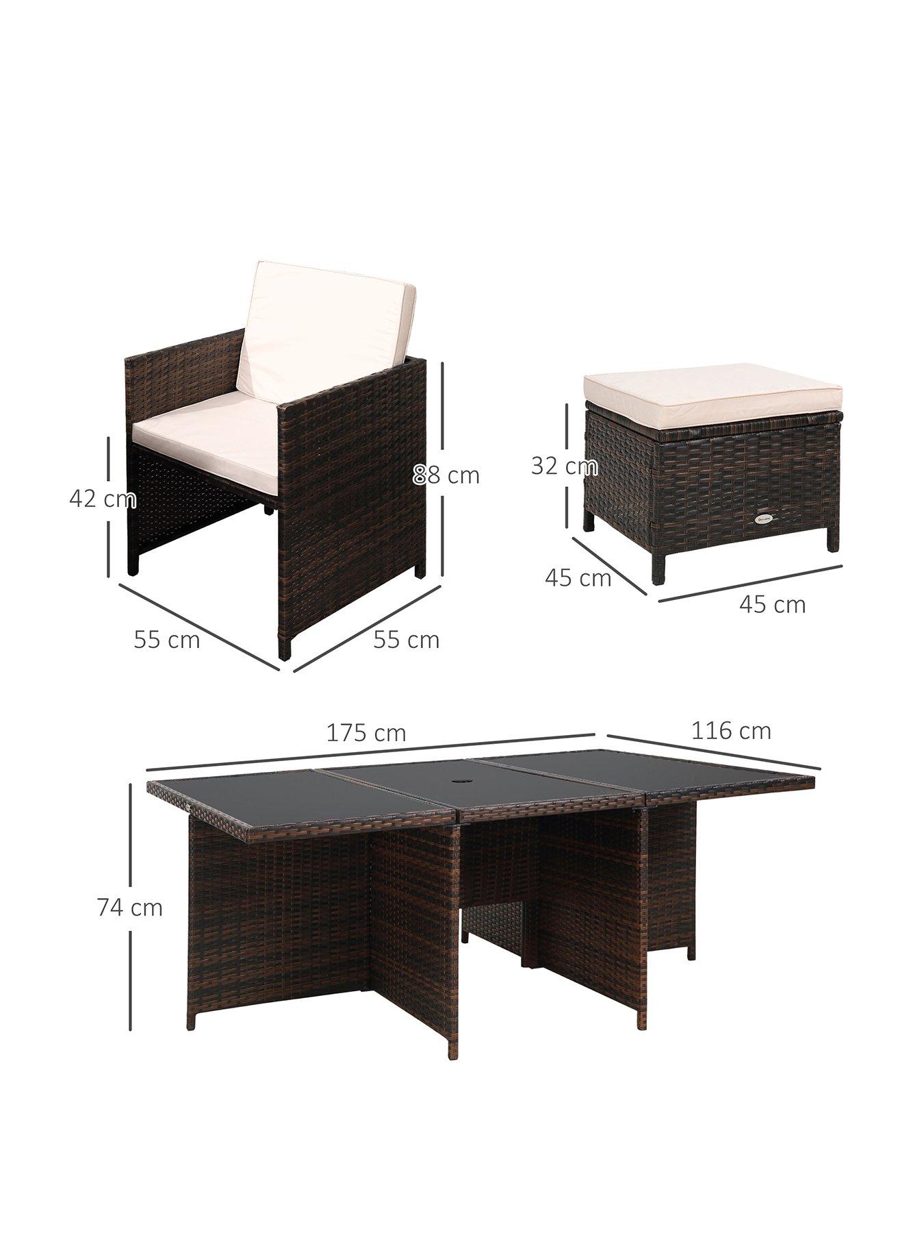  image of outsunny-10-seater-rattan-cube-garden-furniture-set-brown