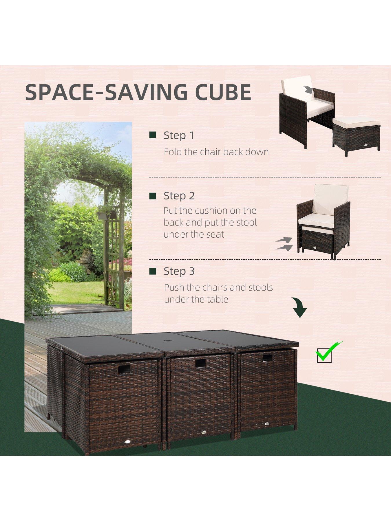  image of outsunny-10-seater-rattan-cube-garden-furniture-set-brown