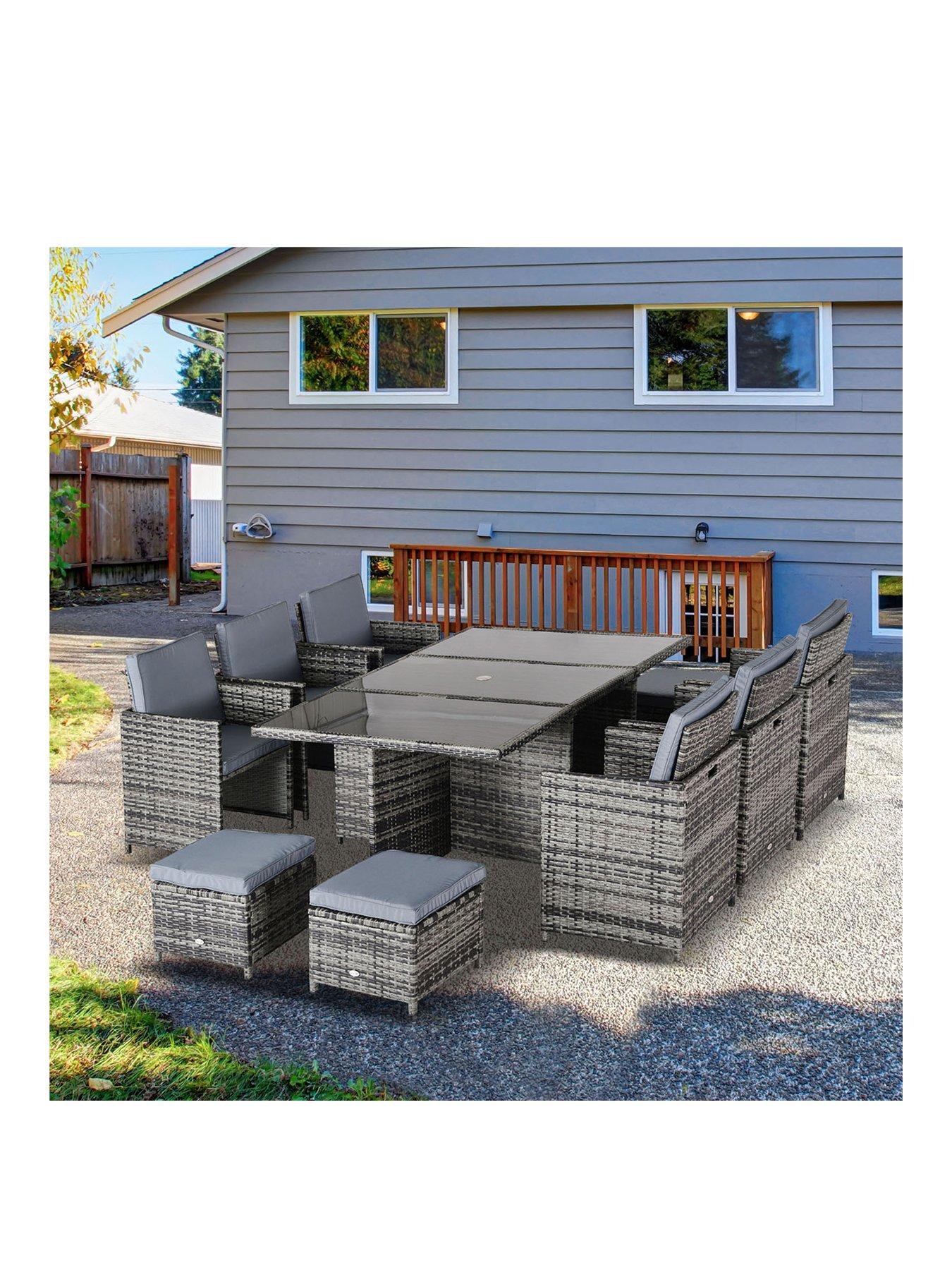 stillFront image of outsunny-10-seater-rattan-cube-garden-furniture-set-grey