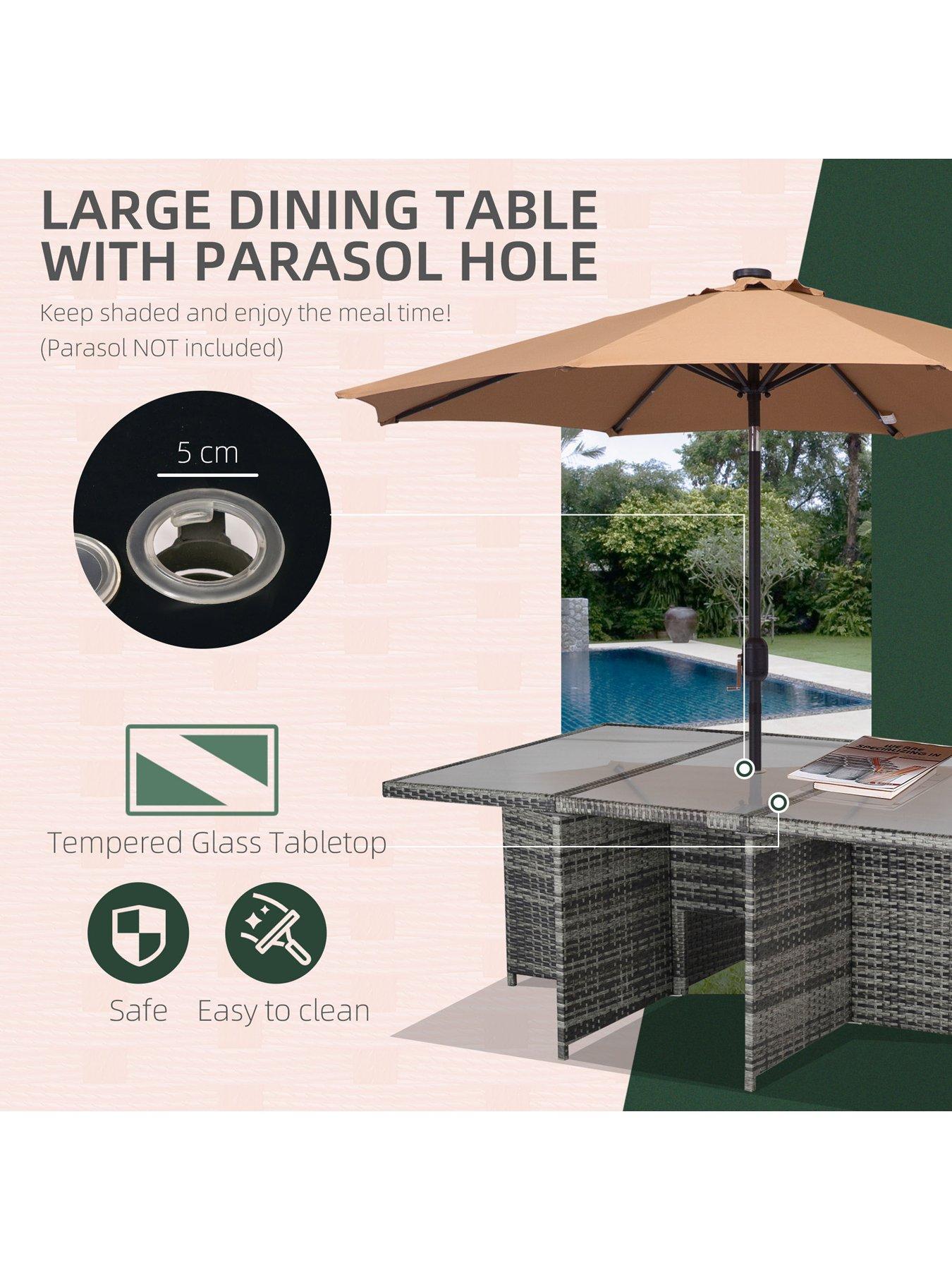  image of outsunny-10-seater-rattan-cube-garden-furniture-set-grey