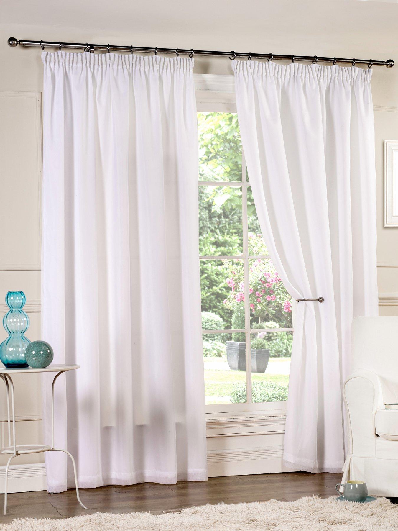 The Very Collection Lined Voile Pencil Pleat Curtains