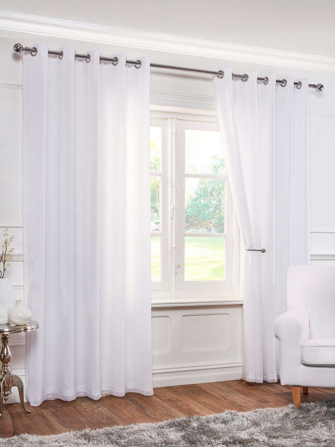 The Very Collection Lined Voile Eyelet Curtains