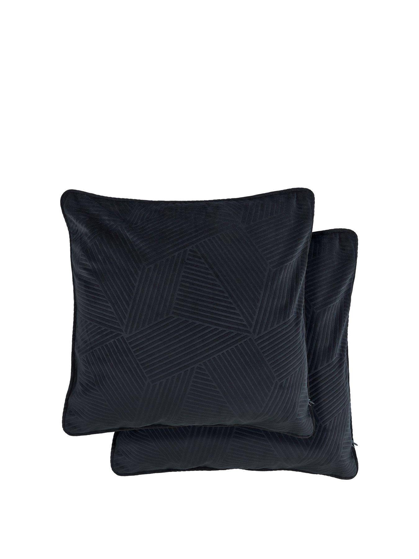 Image 2 of 2 of The Very Collection Geo Velvet Filled Cushion Pair