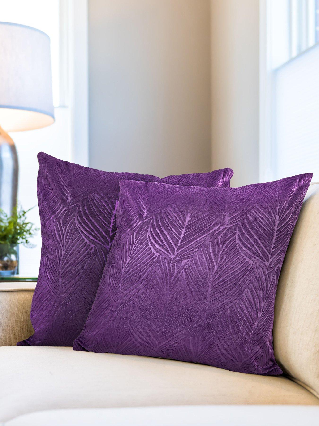 The Very Collection Leaf Embossed Velvet Filled Cushion 43x43cm