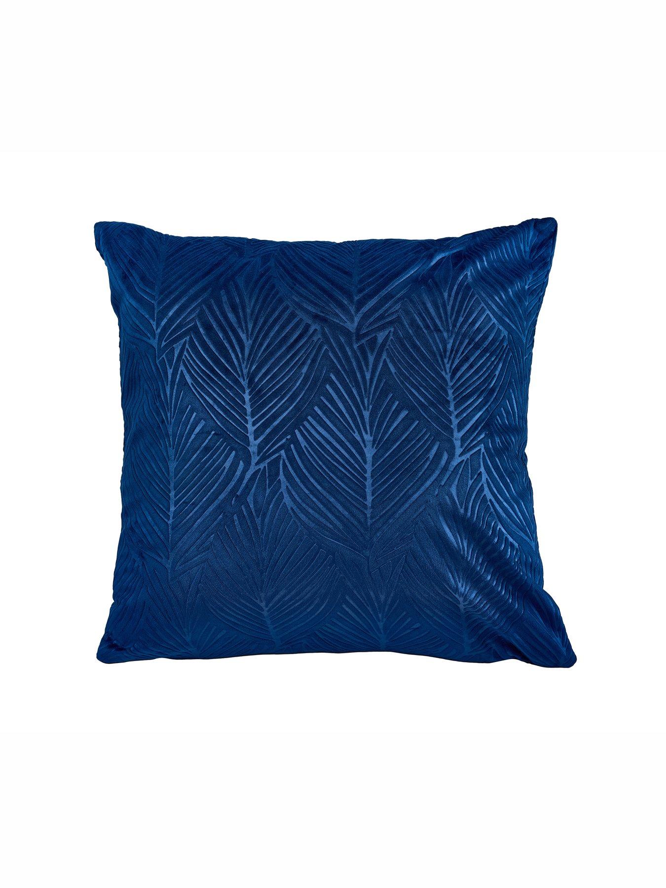 The Very Collection Leaf Embossed Velvet Filled Cushion 43x43cm