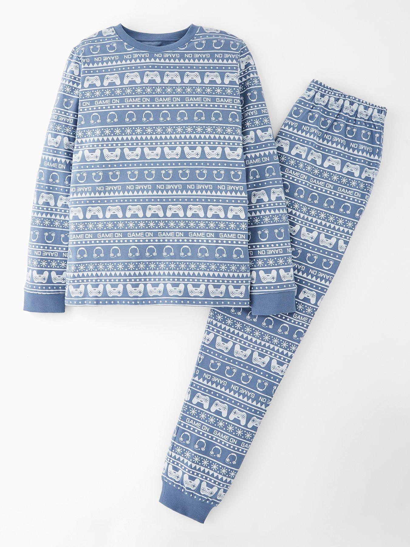The Very Collection Boys Fairisle Christmas Gaming Pyjamas - Multi