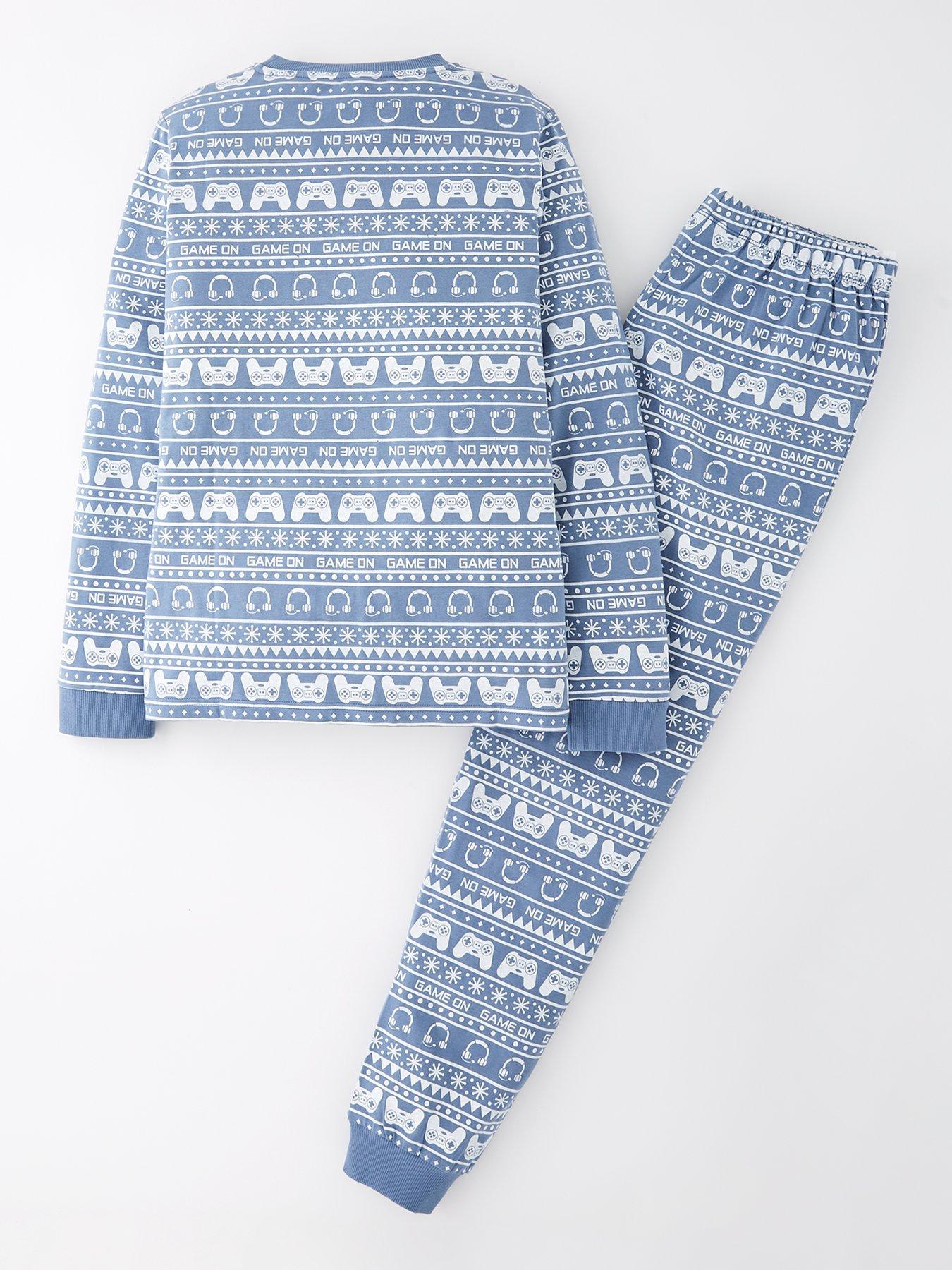  image of the-very-collection-boys-fairisle-christmas-gaming-pyjamas-multi