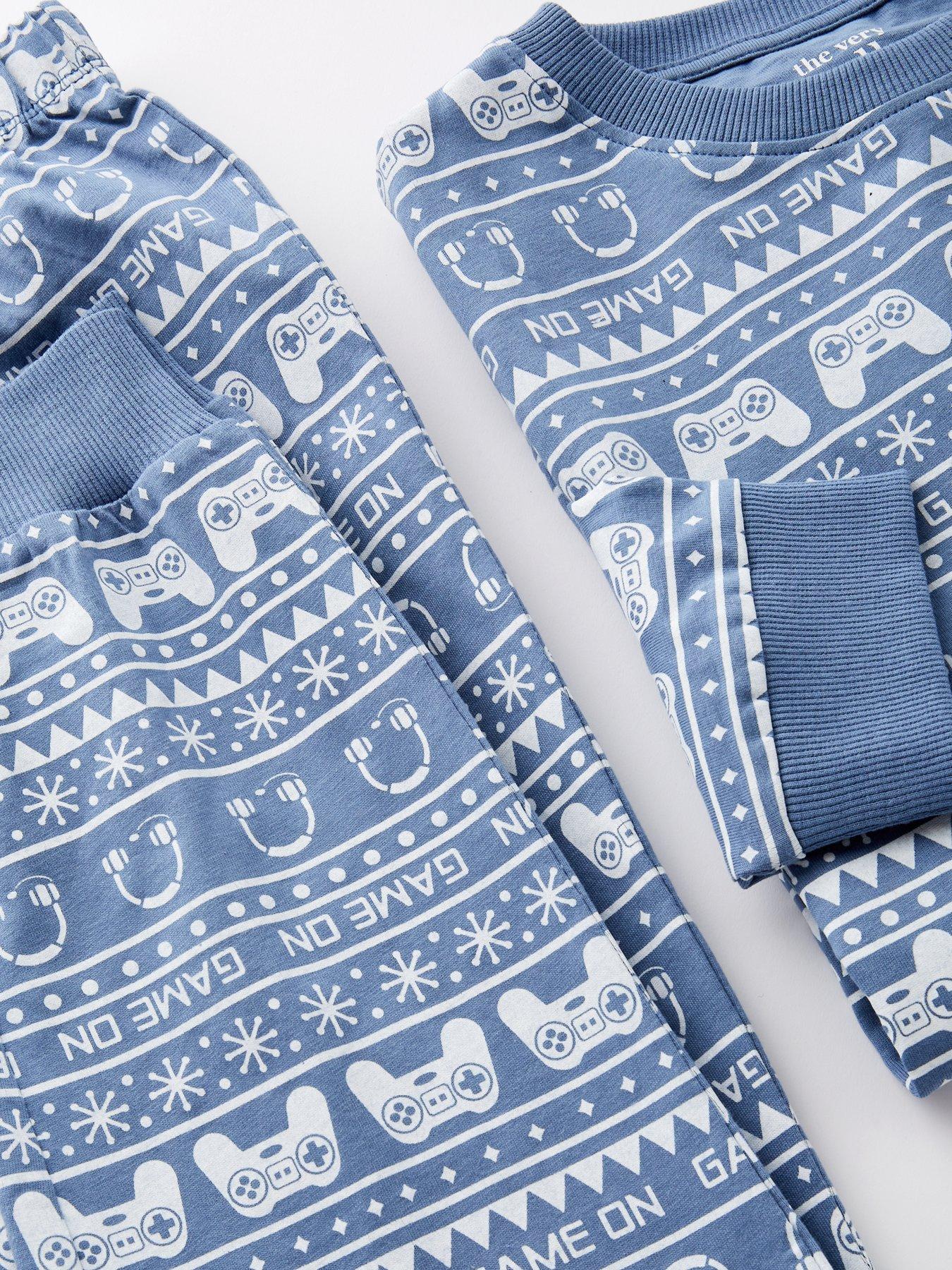  image of the-very-collection-boys-fairisle-christmas-gaming-pyjamas-multi