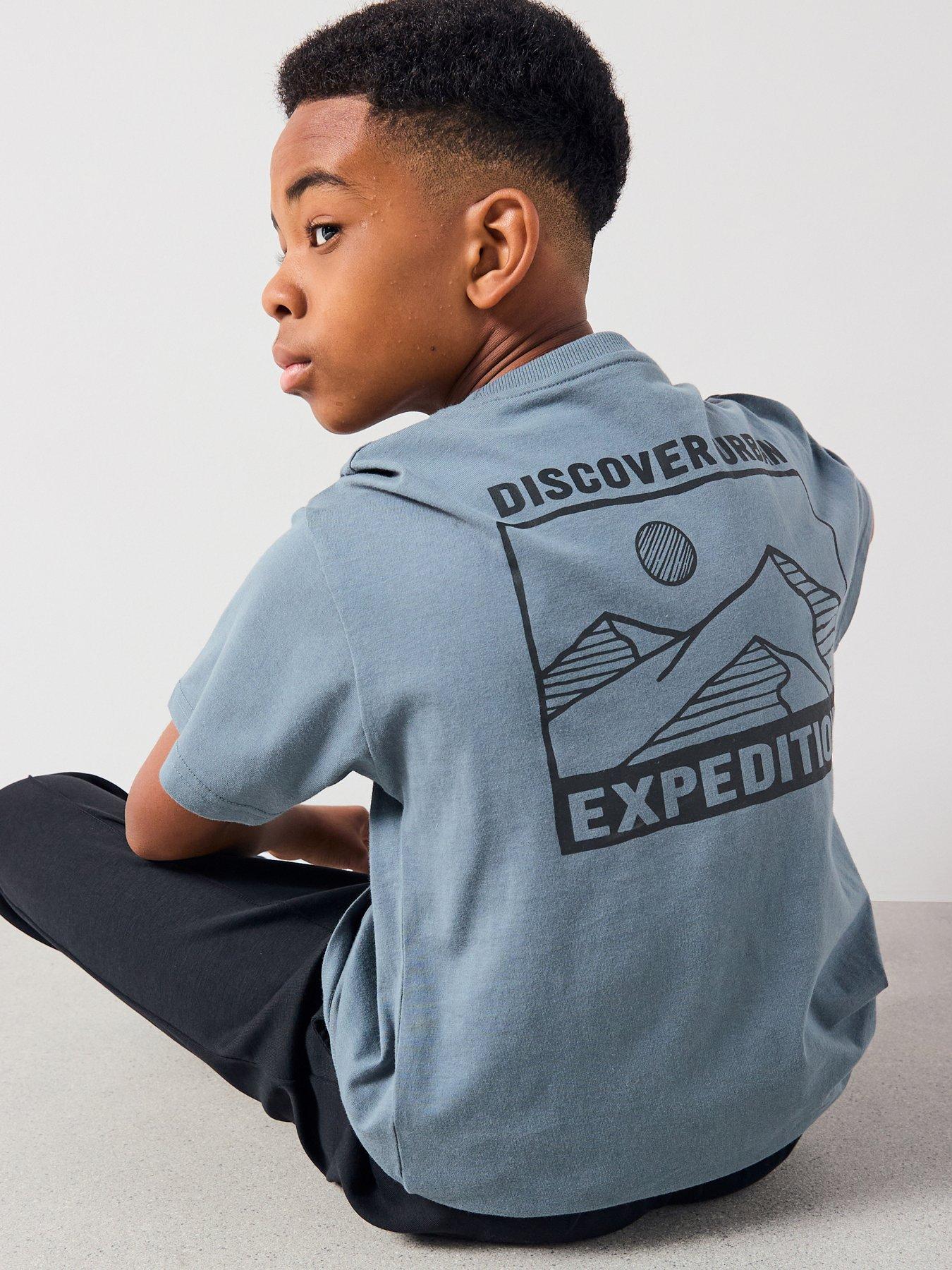 The Very Collection Boys Camping Adventure Short Sleeve T-Shirt - Grey