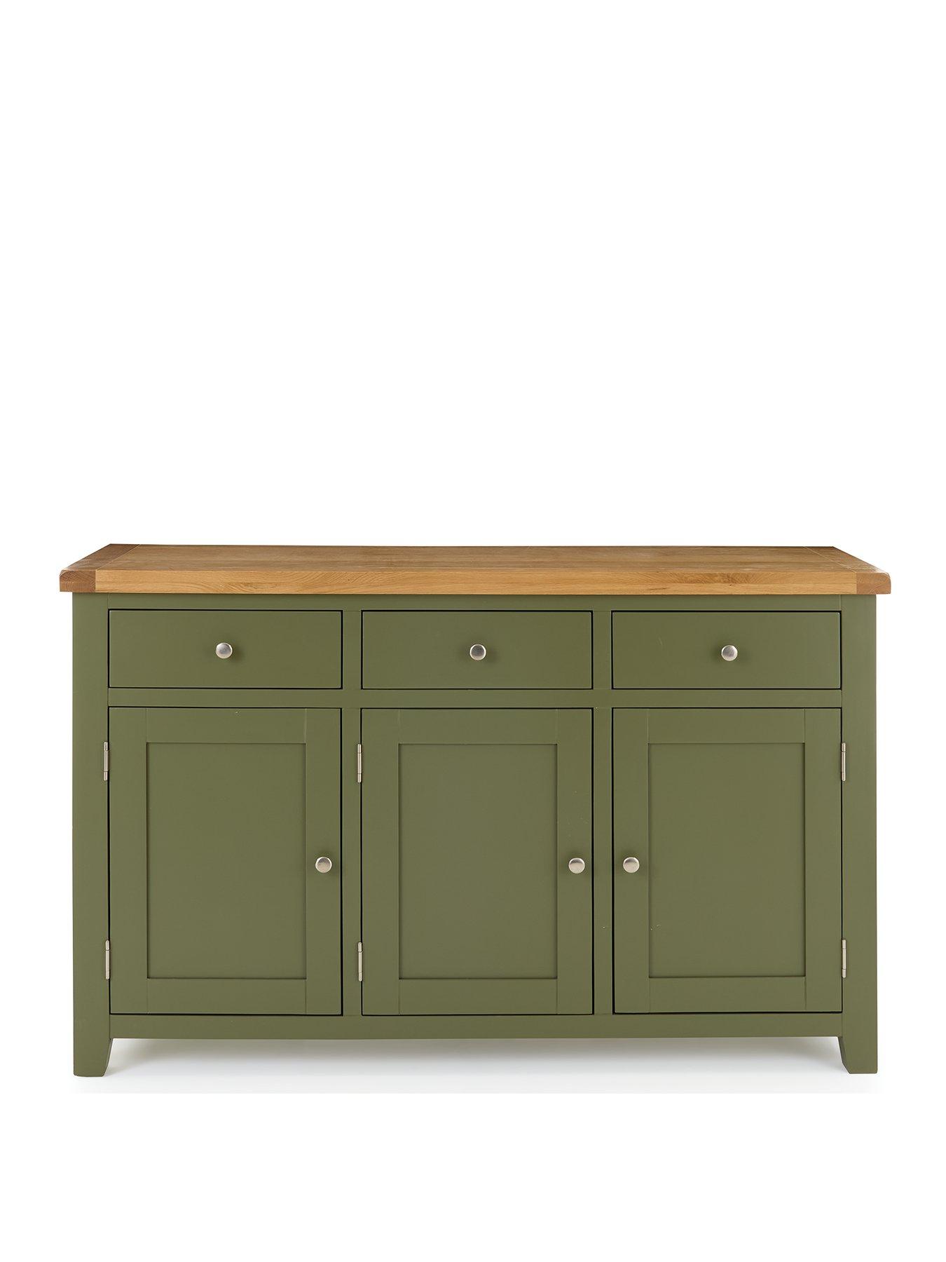 Image 2 of 7 of Very Home Hamilton Ready Assembled 3 Door Sideboard&nbsp; &nbsp;Green -&nbsp;contains Solid Wood