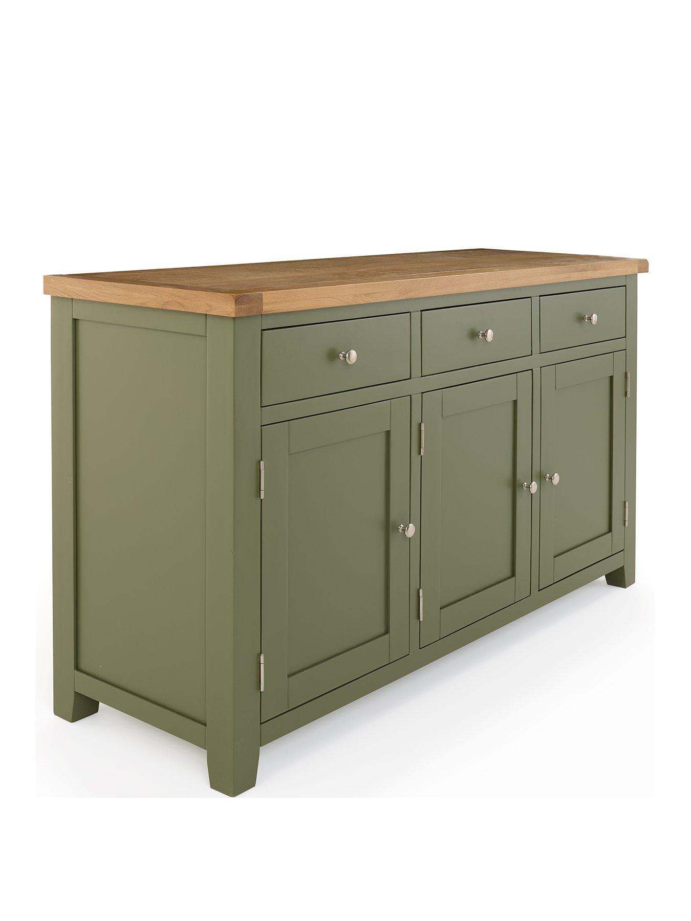 Image 3 of 7 of Very Home Hamilton Ready Assembled 3 Door Sideboard&nbsp; &nbsp;Green -&nbsp;contains Solid Wood