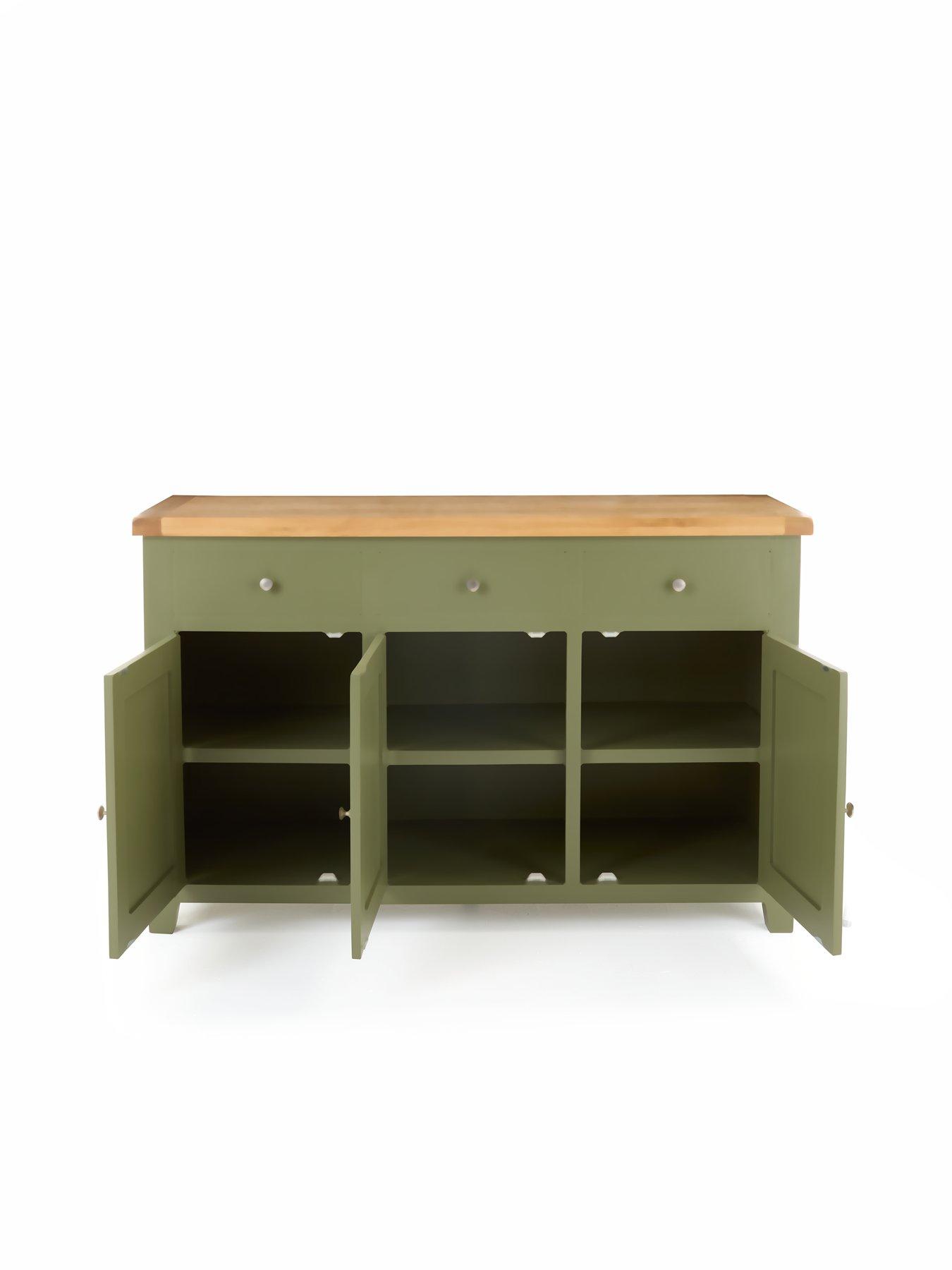 Image 4 of 7 of Very Home Hamilton Ready Assembled 3 Door Sideboard&nbsp; &nbsp;Green -&nbsp;contains Solid Wood