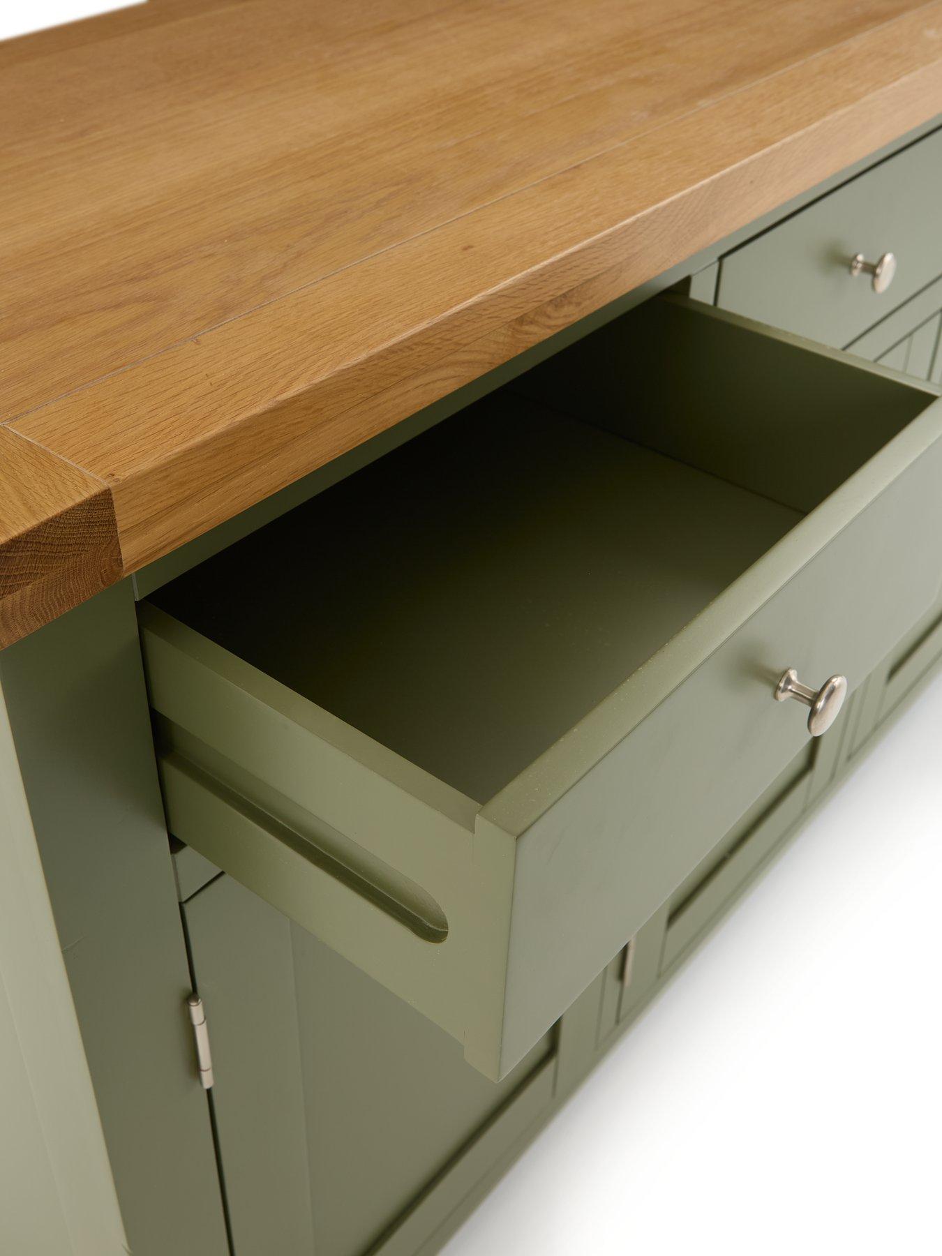 Image 5 of 7 of Very Home Hamilton Ready Assembled 3 Door Sideboard&nbsp; &nbsp;Green -&nbsp;contains Solid Wood