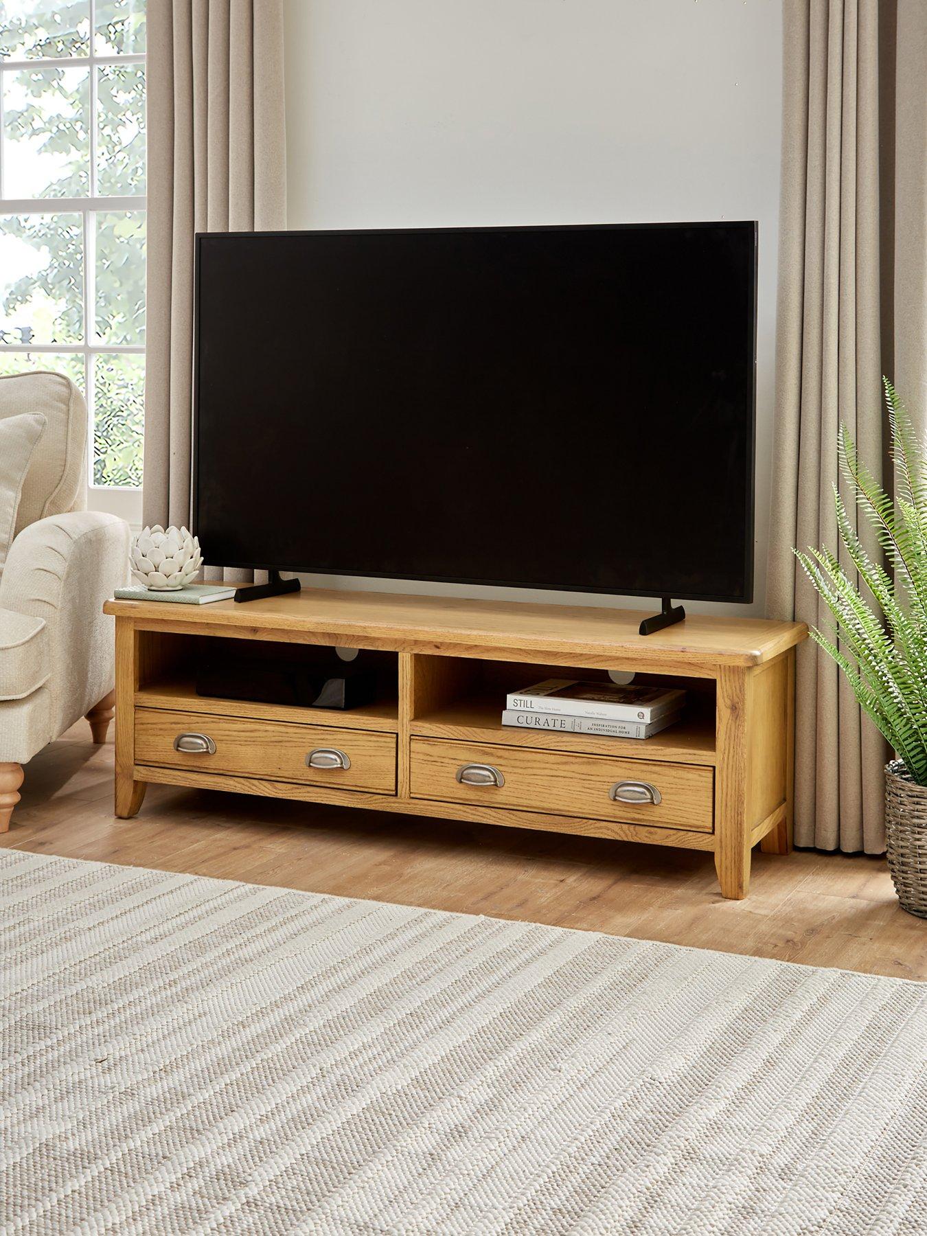 The Very Collection Woodland Large TV Unit - Oak - fits up to 55 inch TV