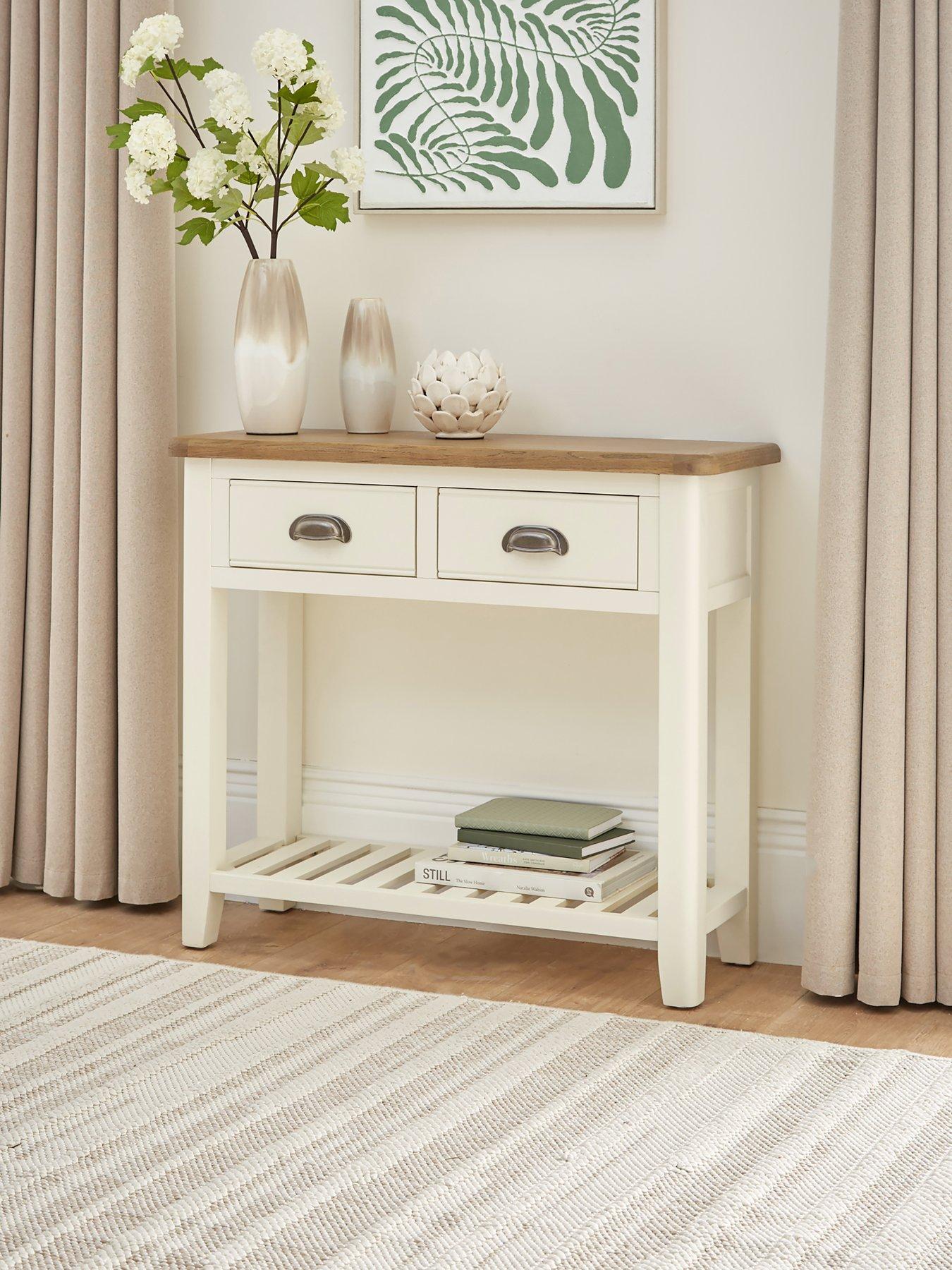 Very Home Woodland Console Table - White/Oak