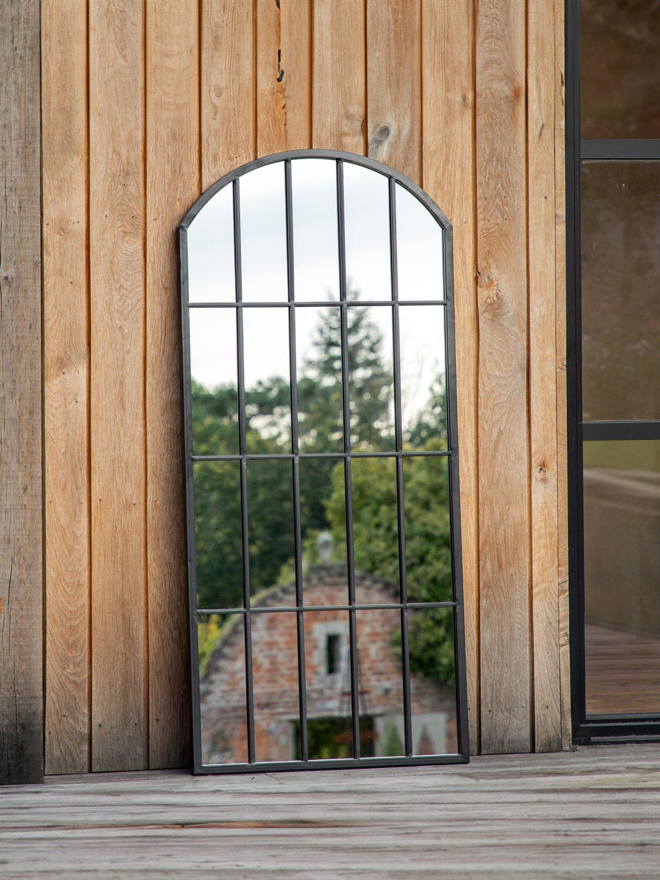  image of gallery-kemsley-outdoor-mirror-black-1400x650mm