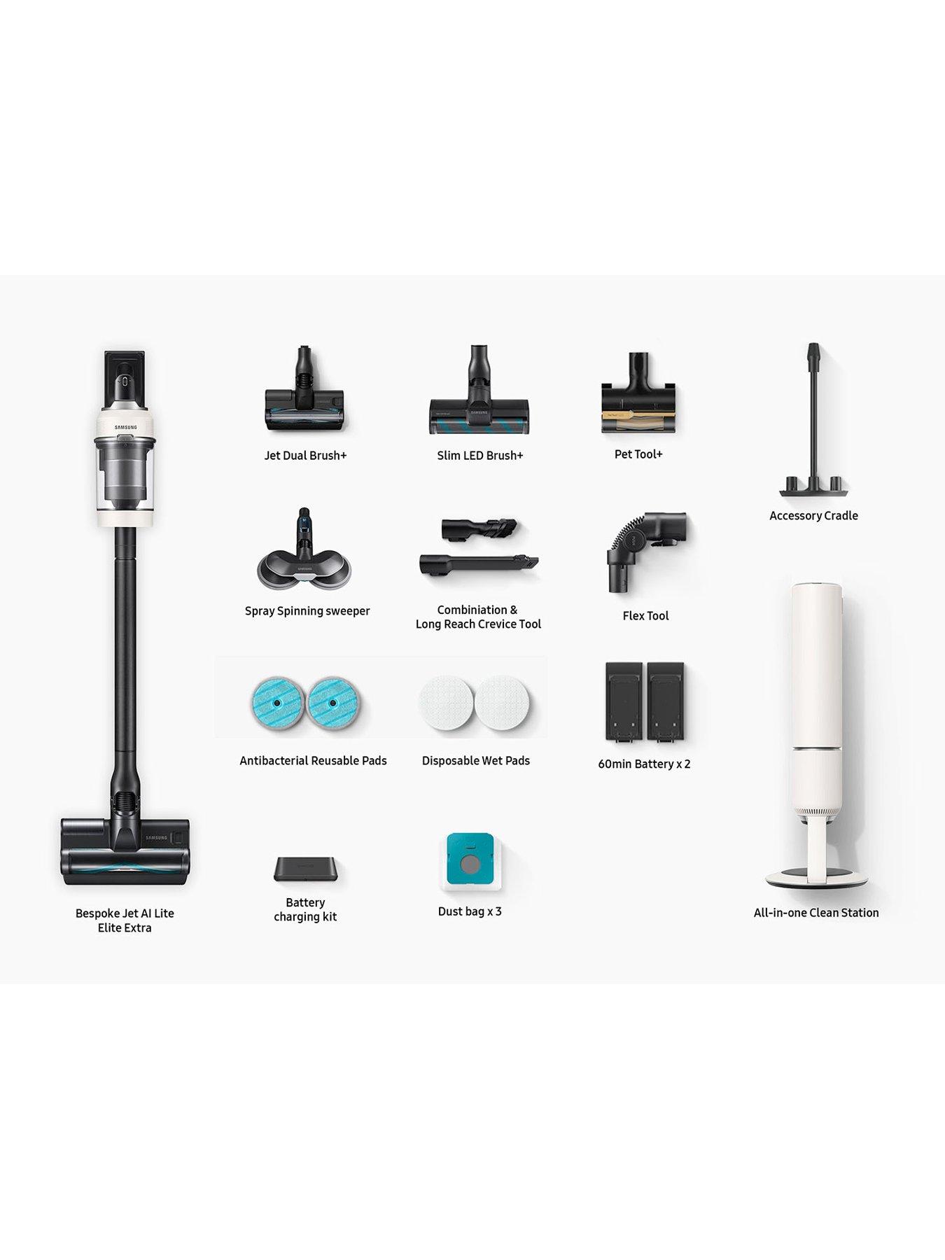 Image 7 of 8 of Samsung Bespoke Jet Lite, Max 280W Suction Power Smart Cordless Vacuum Cleaner with AI Cleaning - Pebble Grey