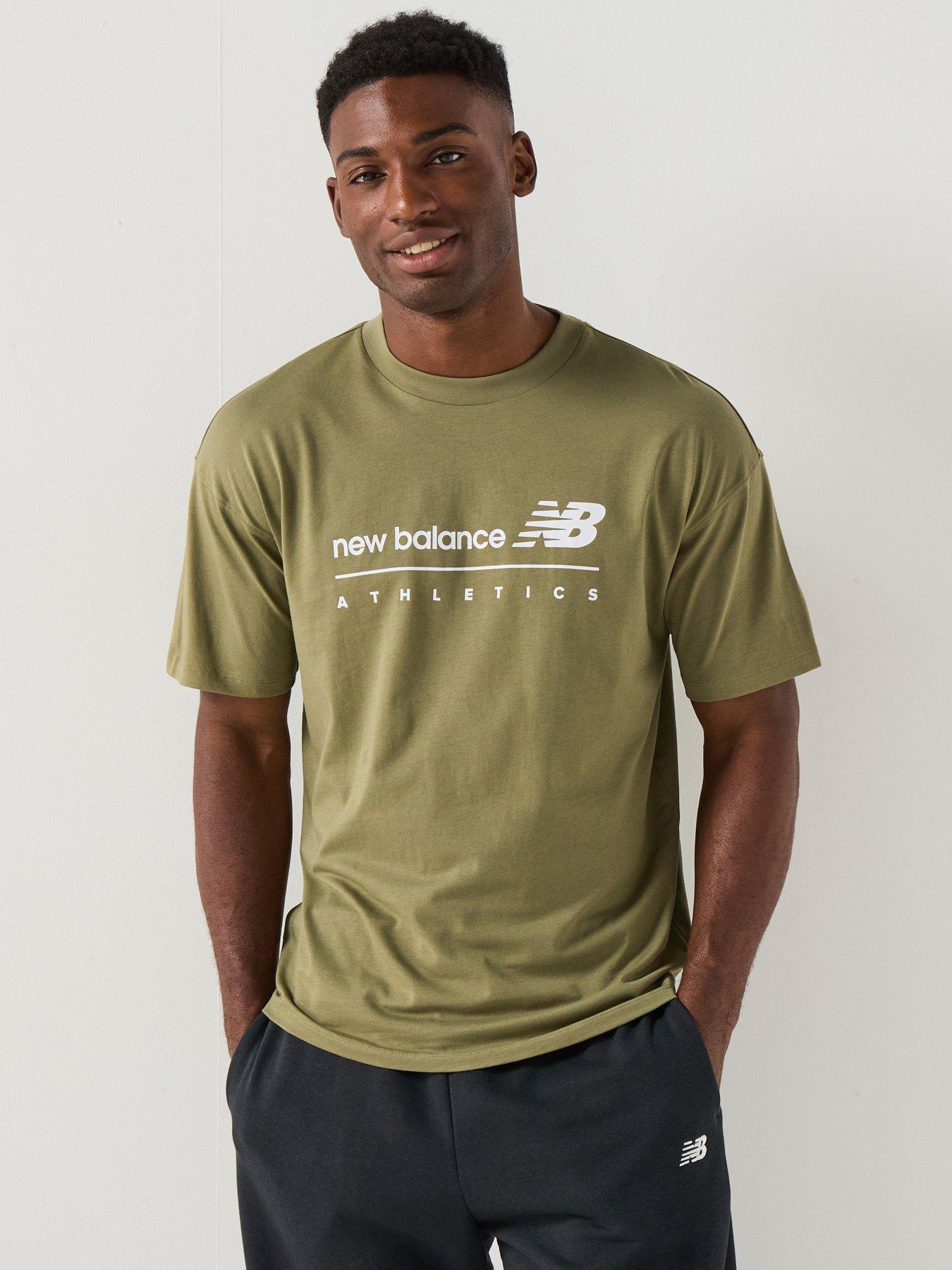  image of new-balance-mens-linear-graphic-t-shirt-green