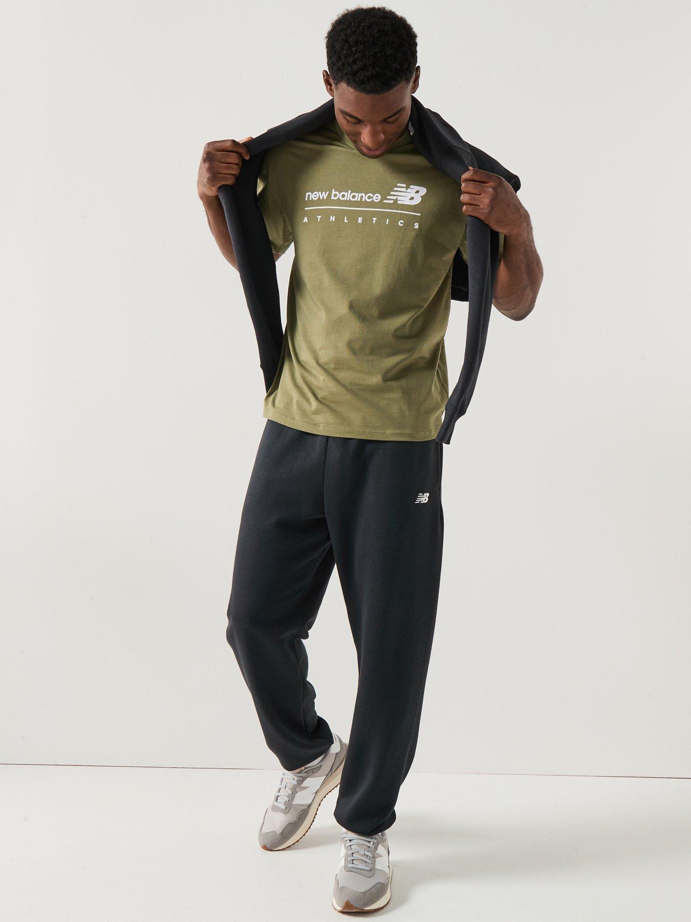  image of new-balance-mens-linear-graphic-t-shirt-green