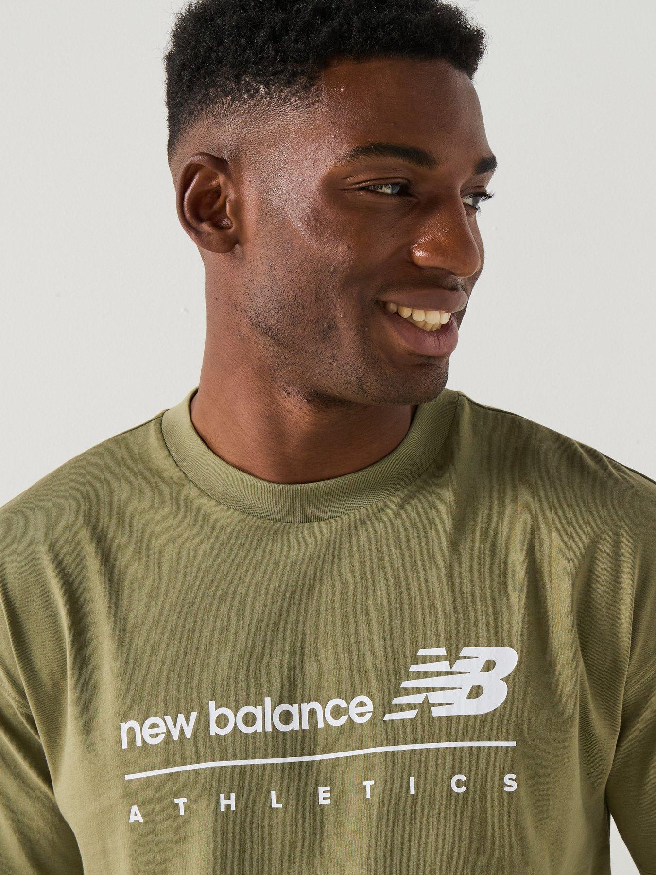  image of new-balance-mens-linear-graphic-t-shirt-green