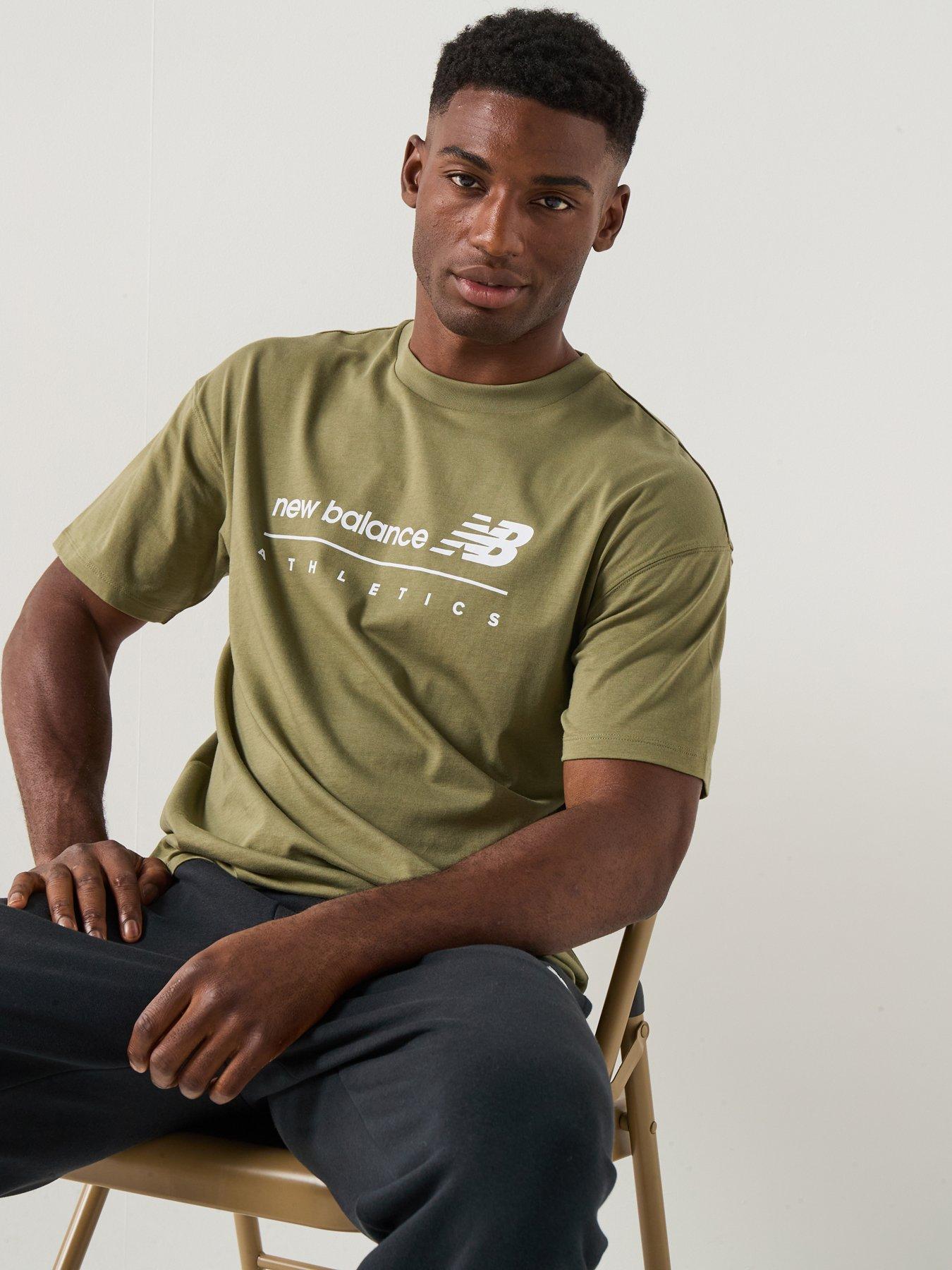  image of new-balance-mens-linear-graphic-t-shirt-green