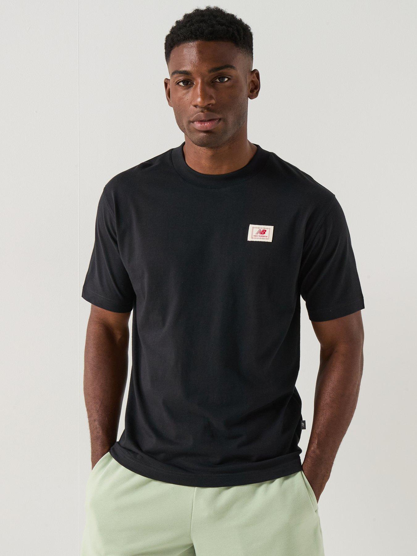 Image 2 of 5 of New Balance Mens Woven Label T-Shirt- Black