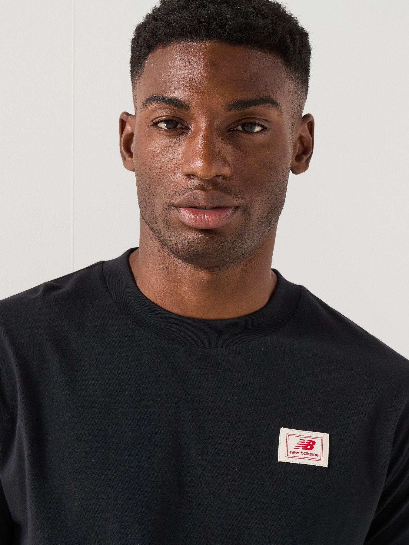 Image 4 of 5 of New Balance Mens Woven Label T-Shirt- Black