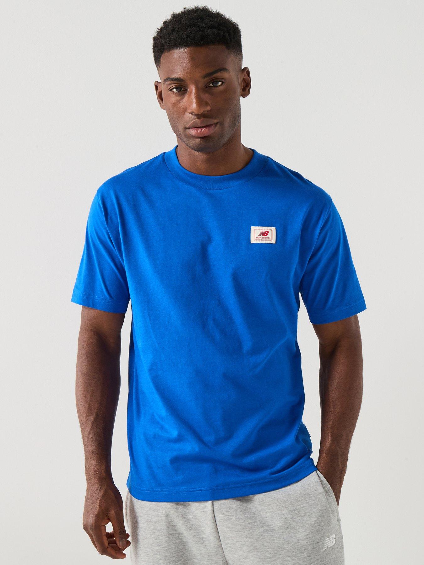 undefined Mens Woven Label T-Shirt- Blue