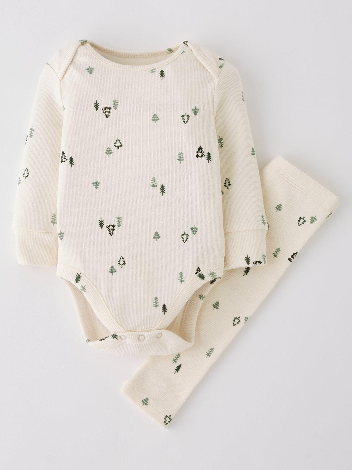 undefined Baby Boys Forest Print Bodysuit And Legging - Cream