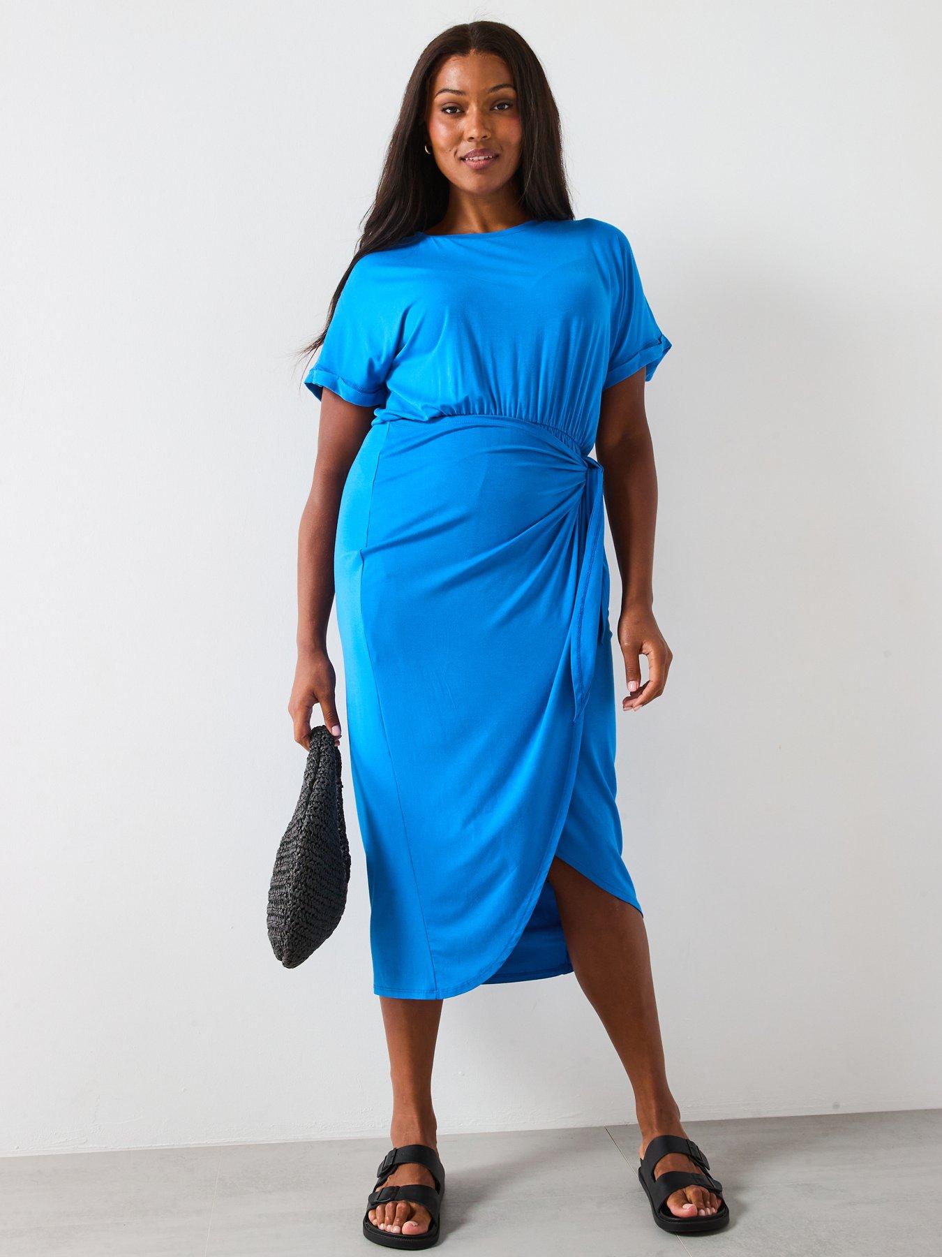 undefined Wrap Skirt T-shirt Dress - Blue