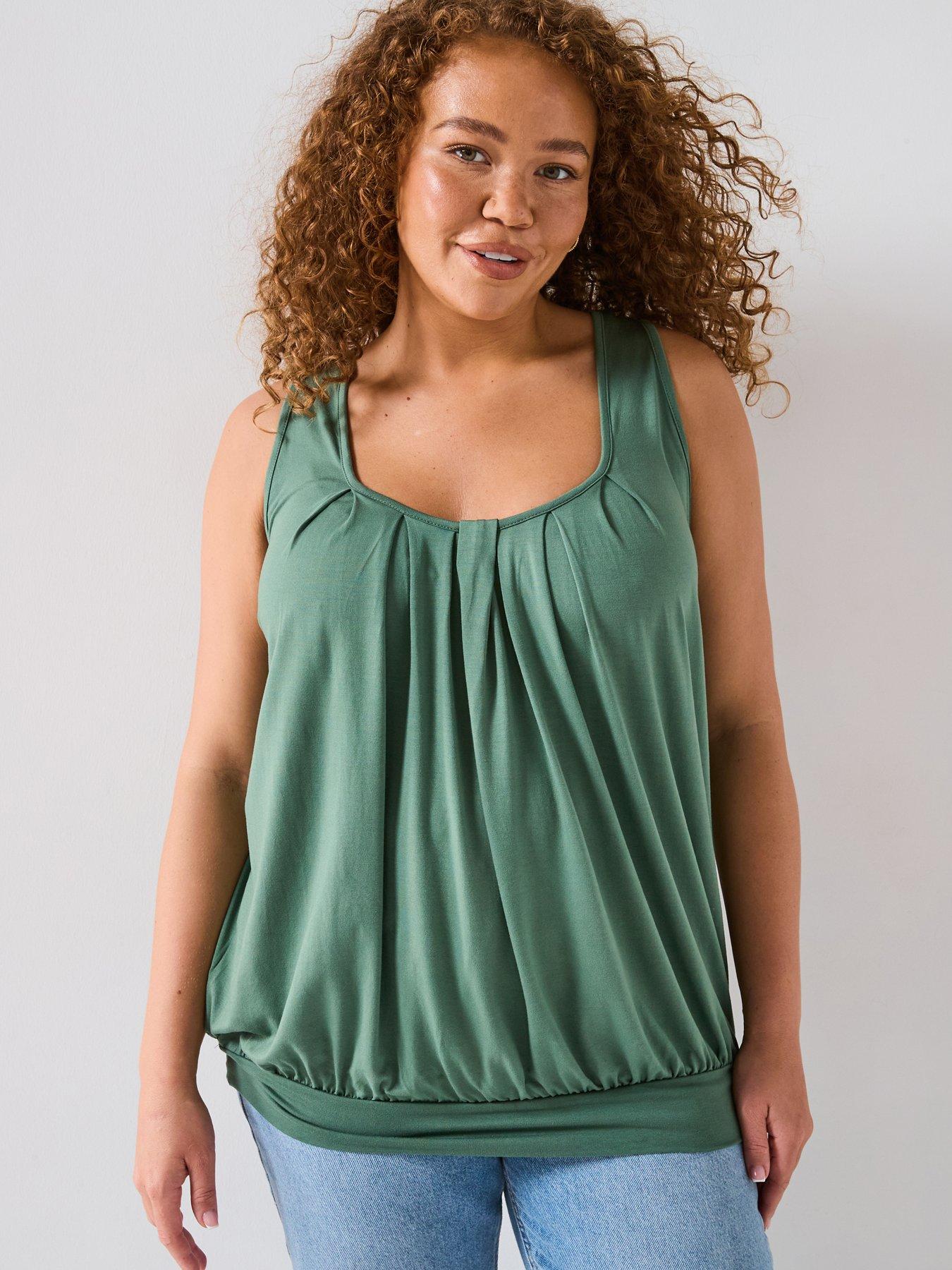 undefined Banded Hem Vest - Green