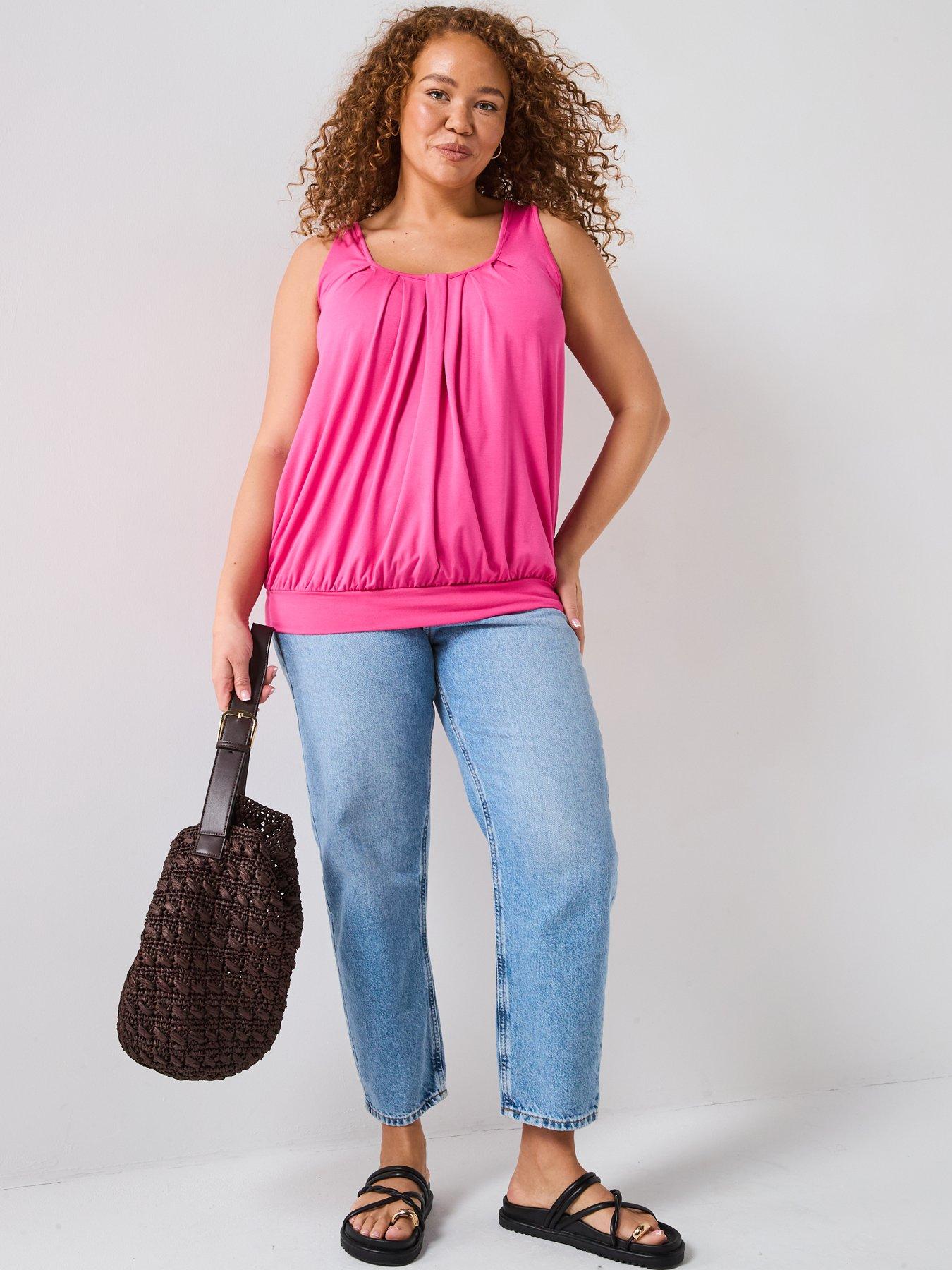 Image 3 of 5 of V by Very Curve Banded Hem Vest - Pink