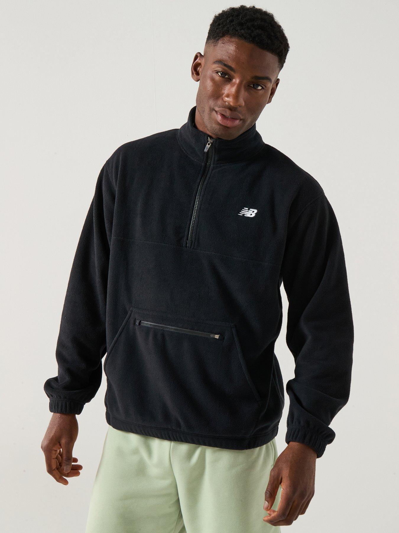 New Balance Mens Polar Fleece 1/2 Zip - Black | Littlewoods